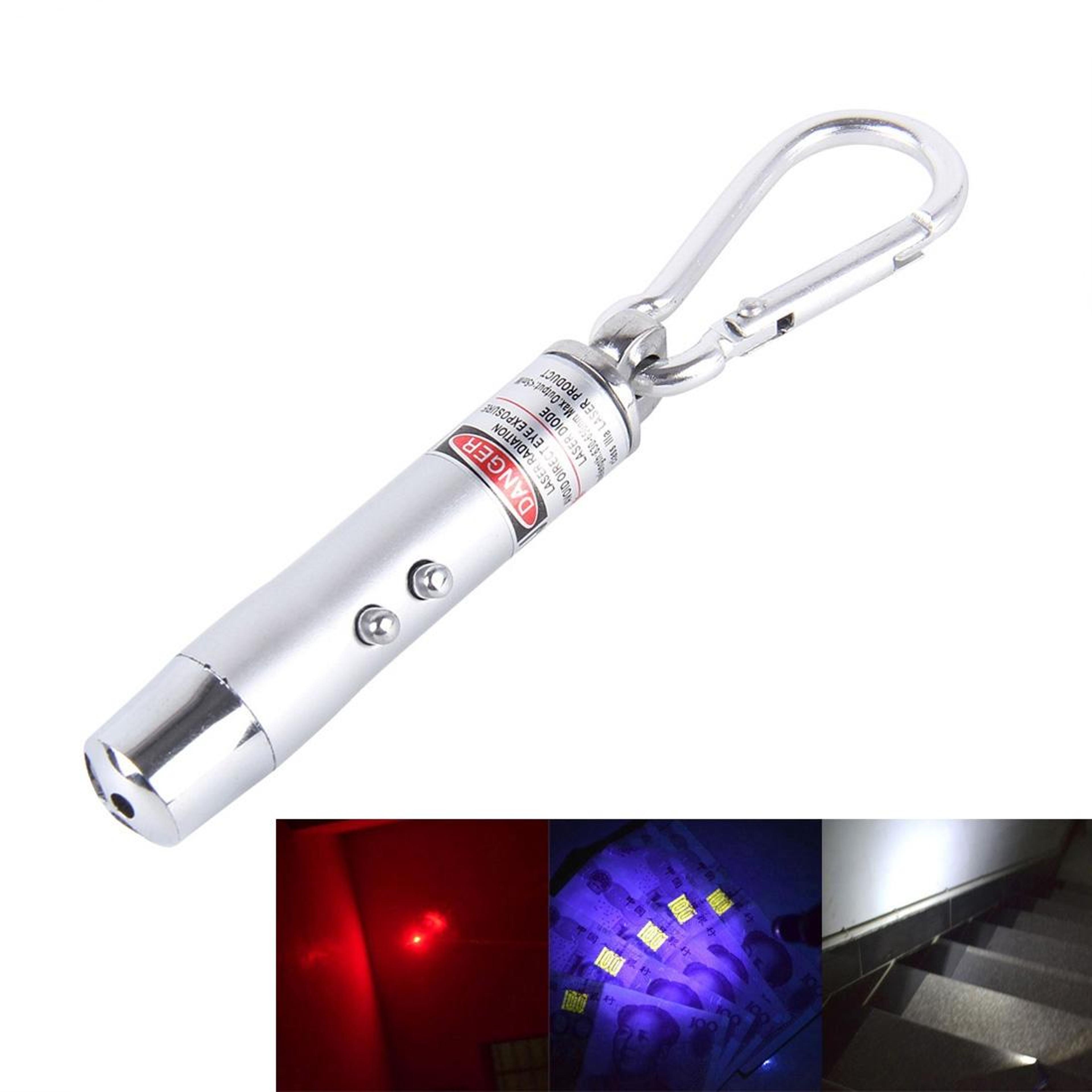 2PCS Keychain Flashlight Mini LED Waterproof EDC Light With UV Money Detector  Laser Pointer 11