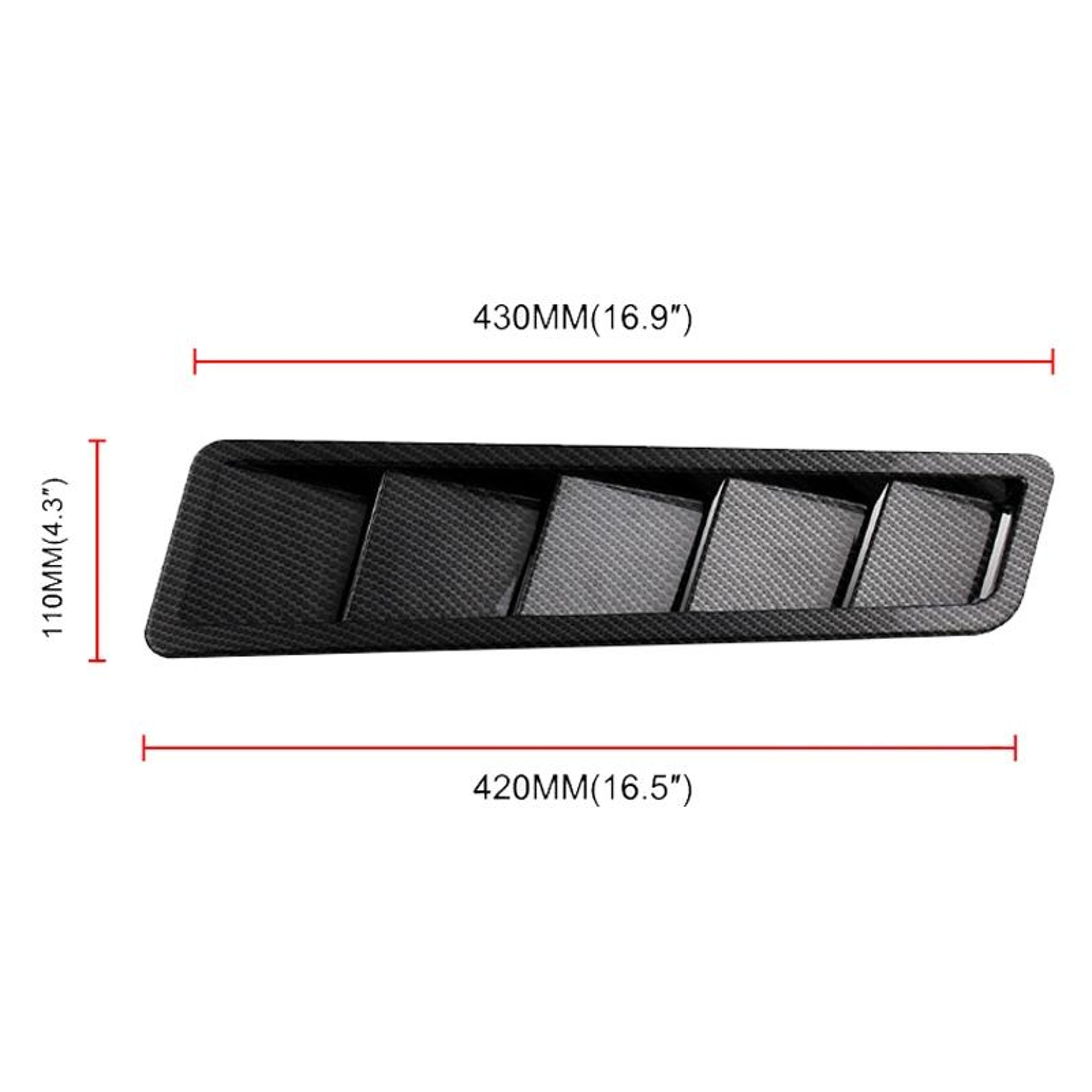 Universal Car Hood Vent Air Intake Scoop Louvers Cooling Panel Trim Set 2 PCS 4