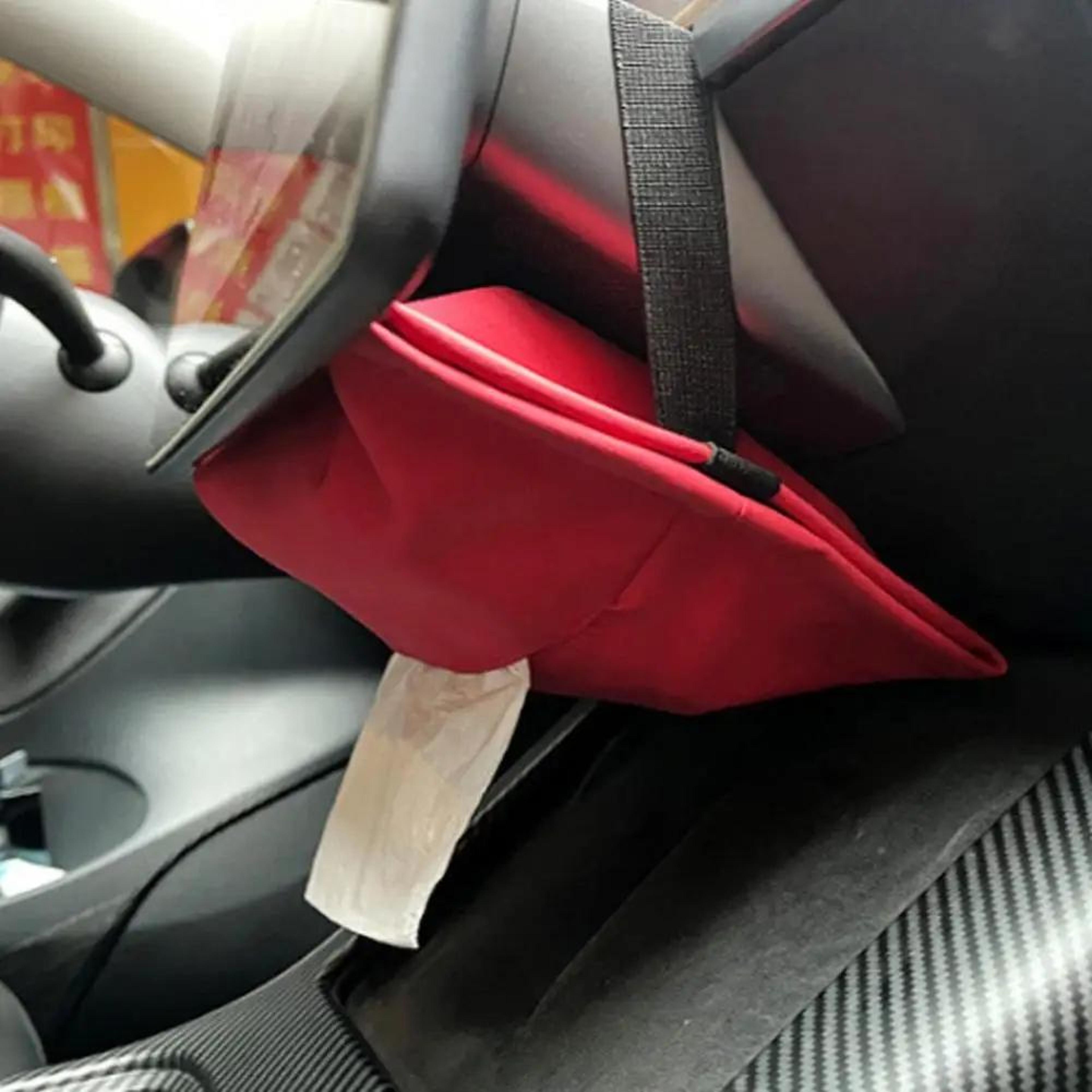 Tesla Model 3  Model Y Hidden Car Tissue Holder Suede Center Screen Storage Bag 5