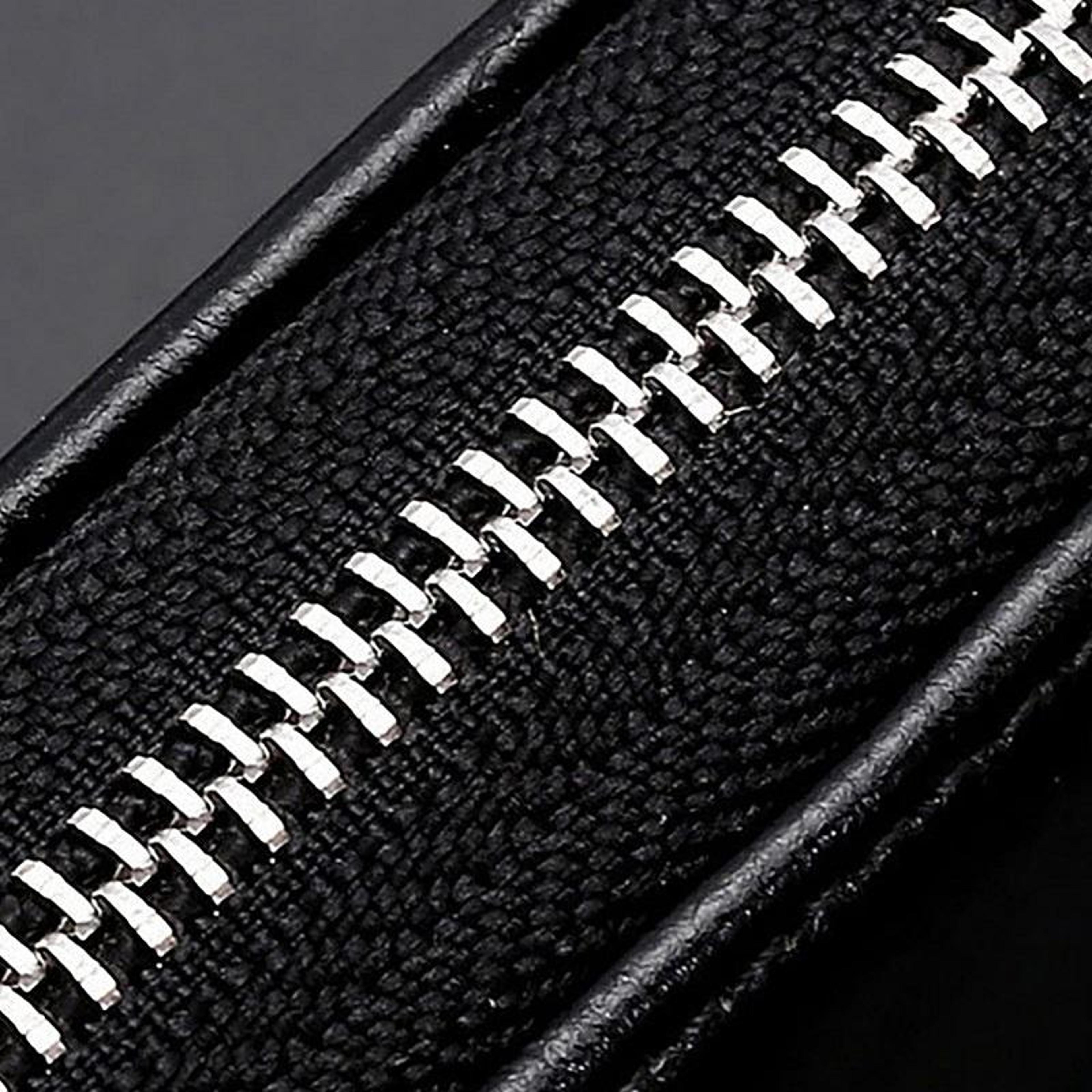 Universal Leather Car Key Case With Visible Window  Zipper Key Fob Holder 5