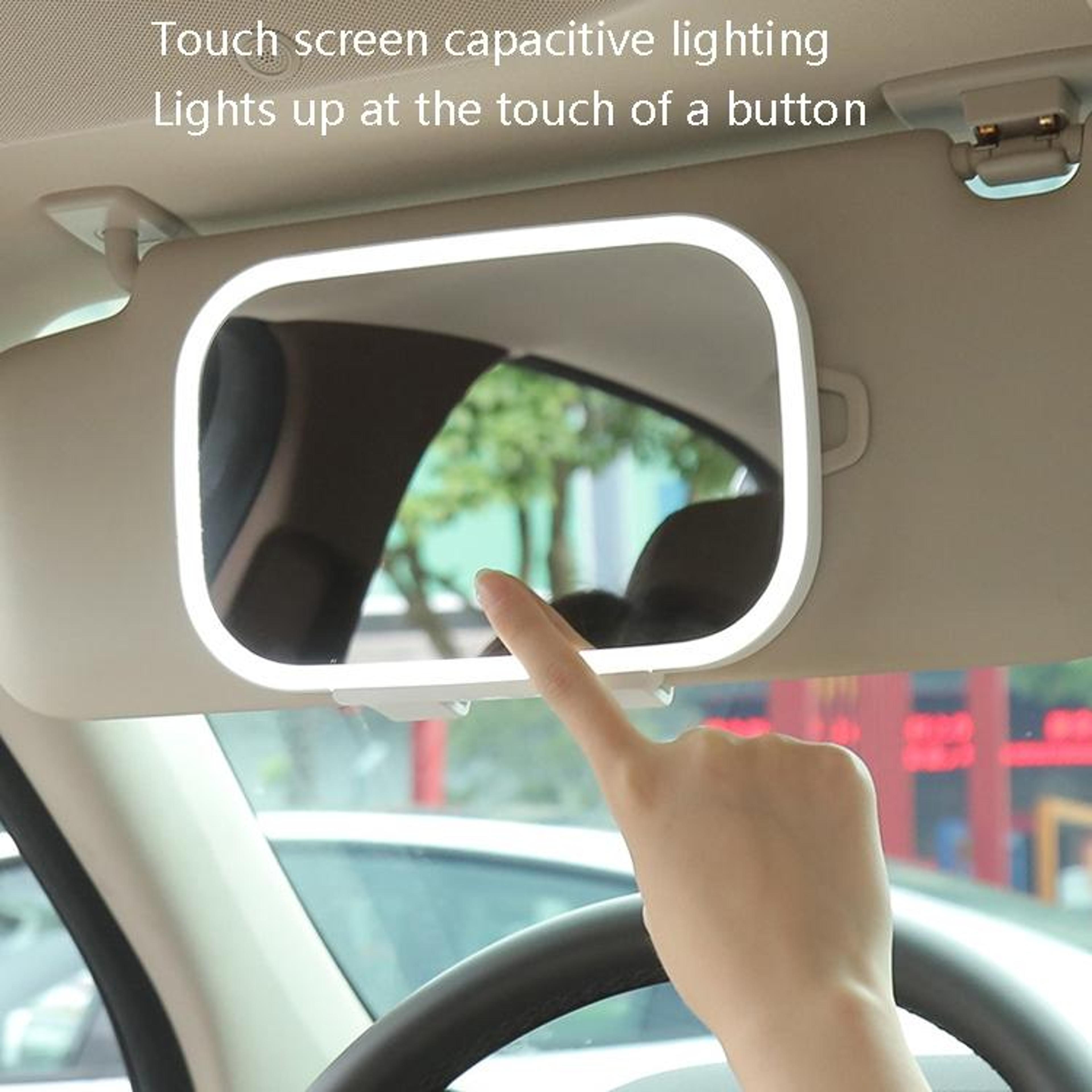 Universal Car Sun Visor Mirror With LED Makeup Light  Touch Control 6