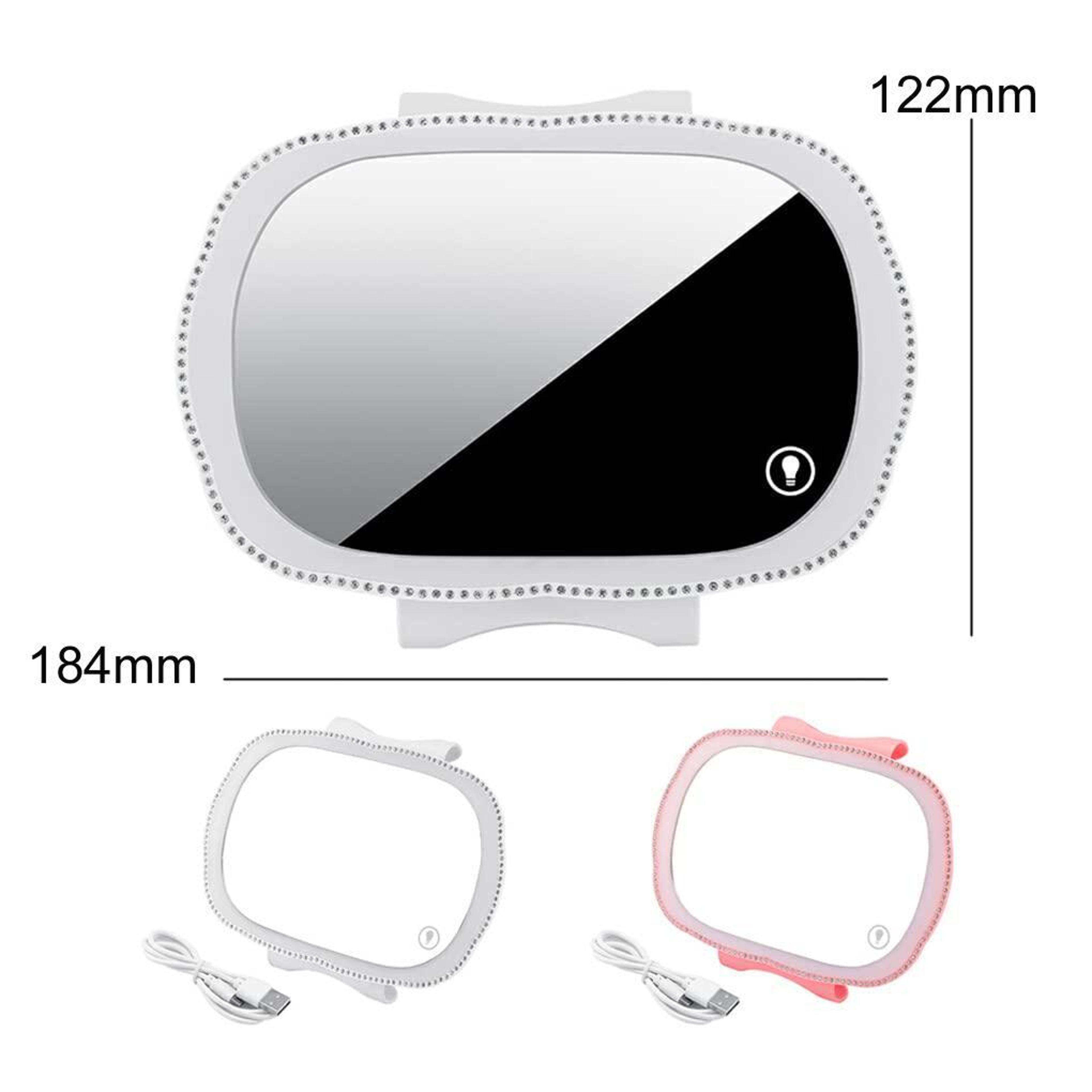 Rechargeable Car Sun Visor Mirror With LED Light Makeup Vanity Mirror For Universal Vehicles 1