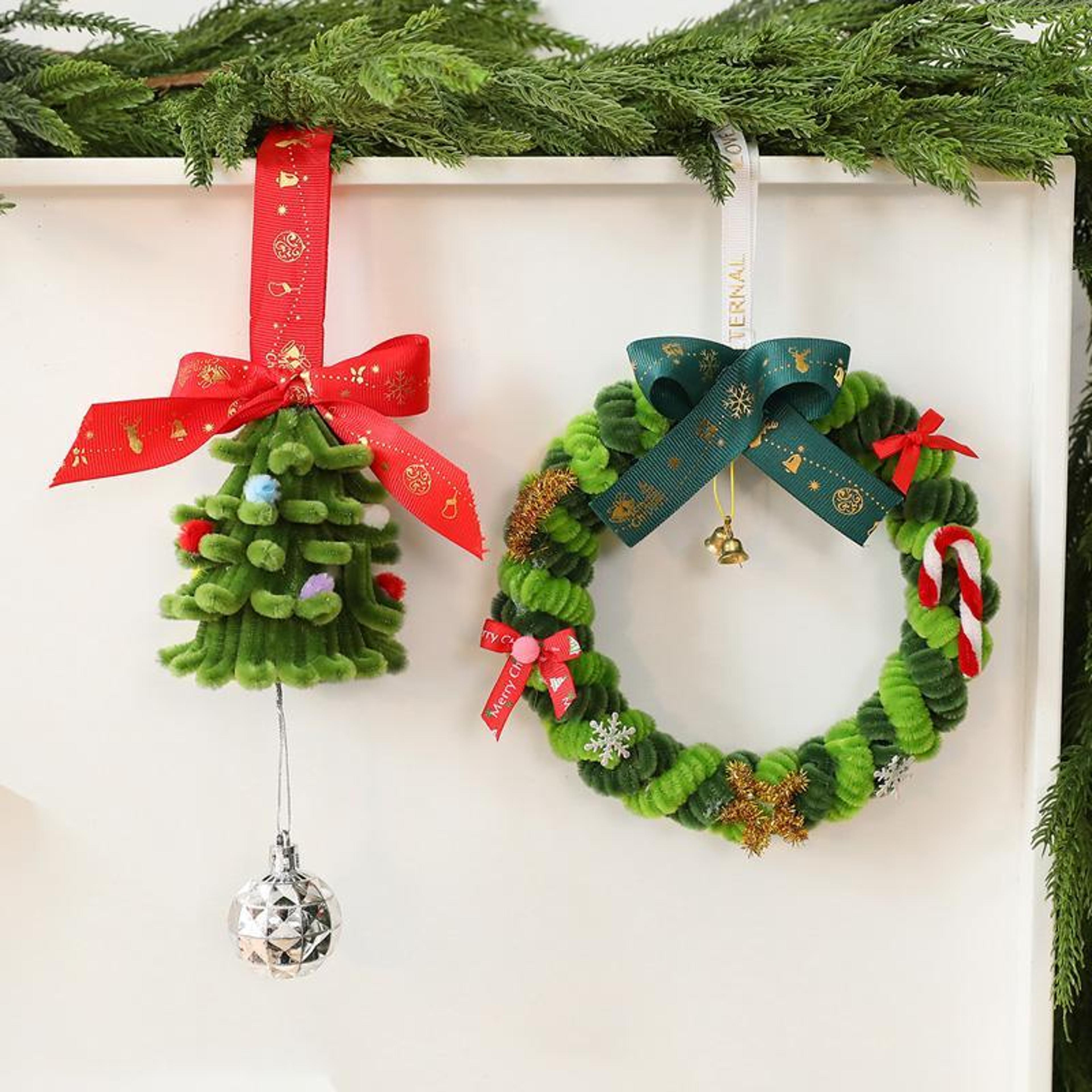 Festive Mini Christmas Tree Tabletop Christmas Decoration Plush Hanging Ornament 3