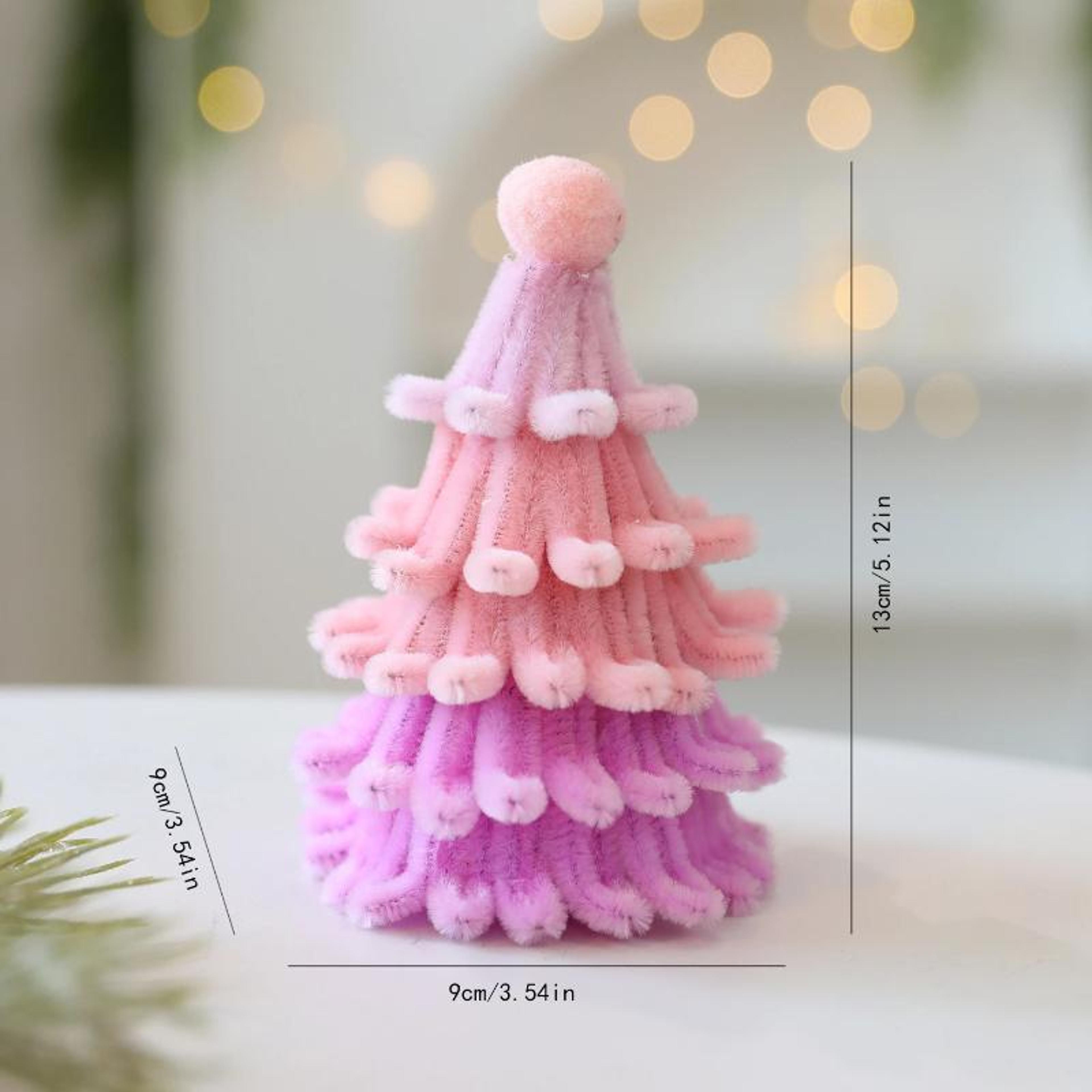 Festive Mini Christmas Tree Tabletop Christmas Decoration Plush Hanging Ornament 4