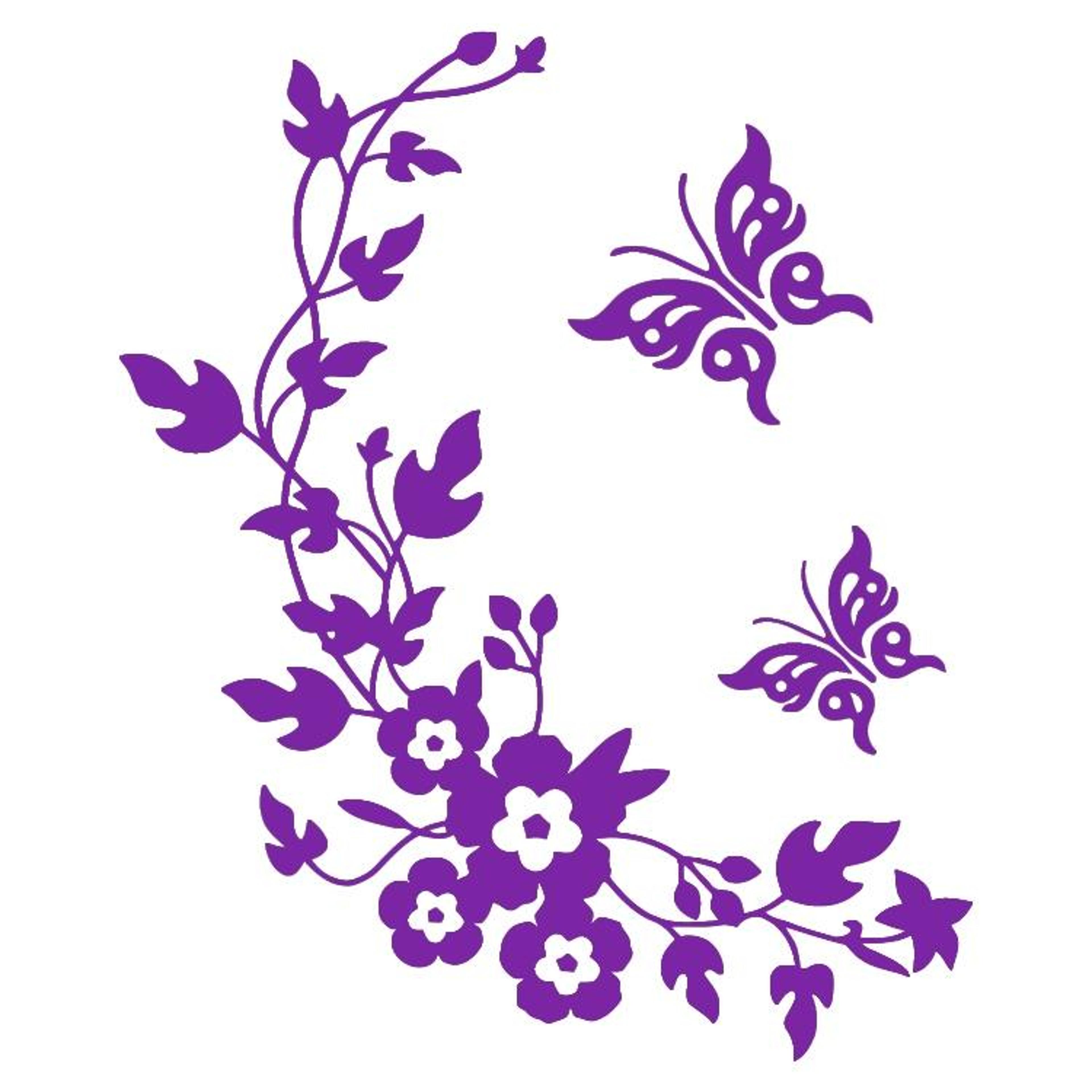 Butterfly Floral Bathroom Wall Stickers Removable Waterproof PVC Wall Decals 1