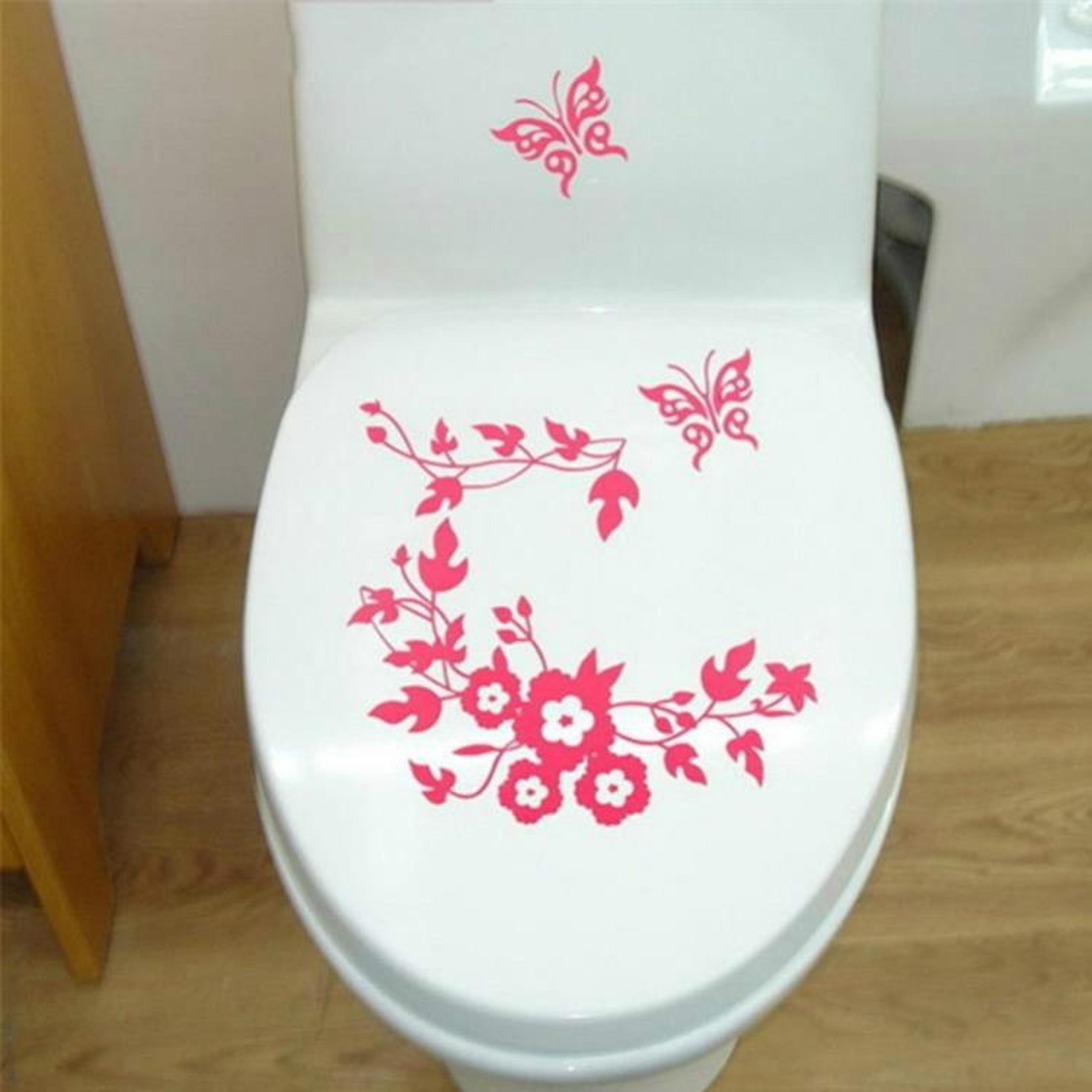 Butterfly Floral Bathroom Wall Stickers Removable Waterproof PVC Wall Decals 9