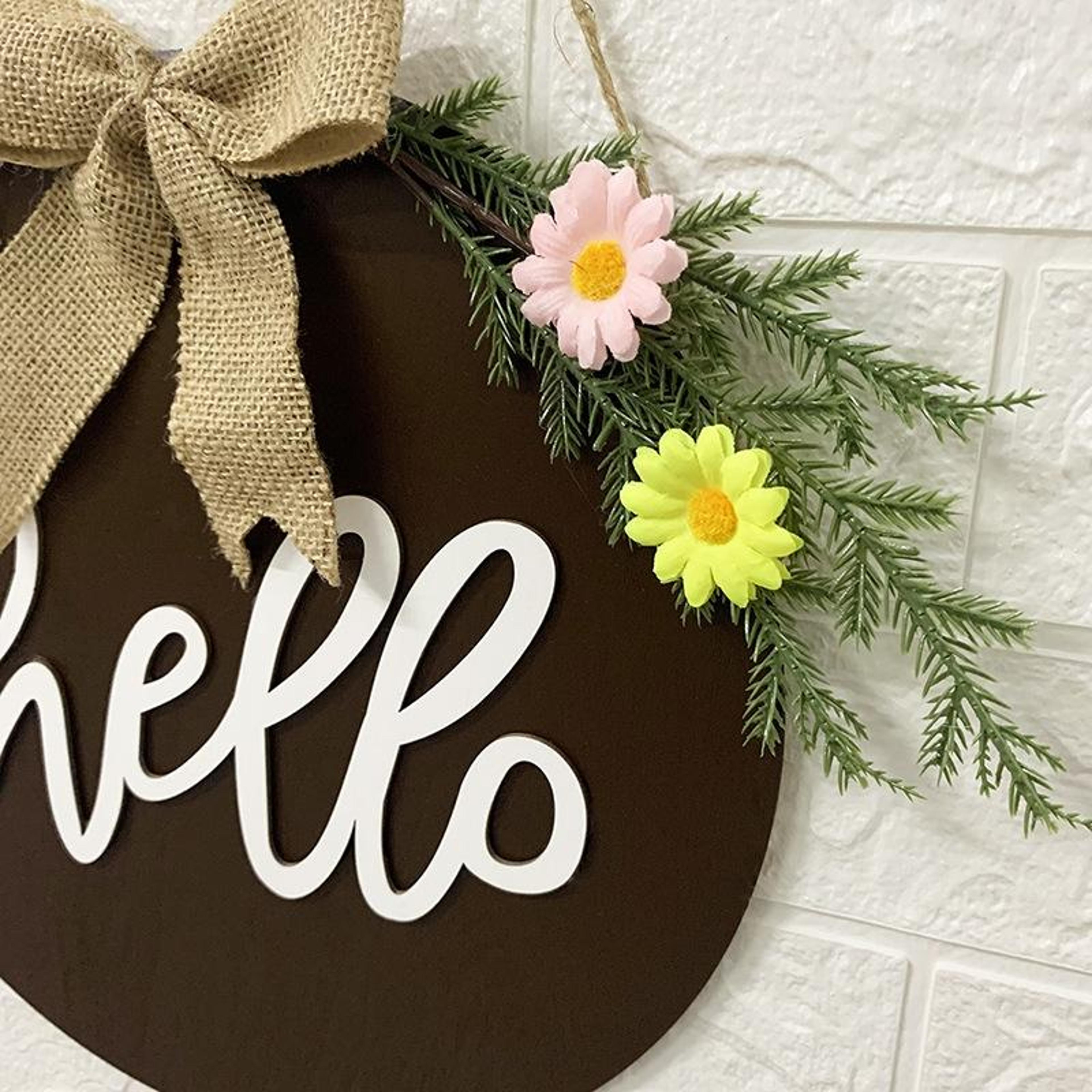Rustic Easter Wreath Wooden Front Door Wreath Spring Door Decor 30cm 4