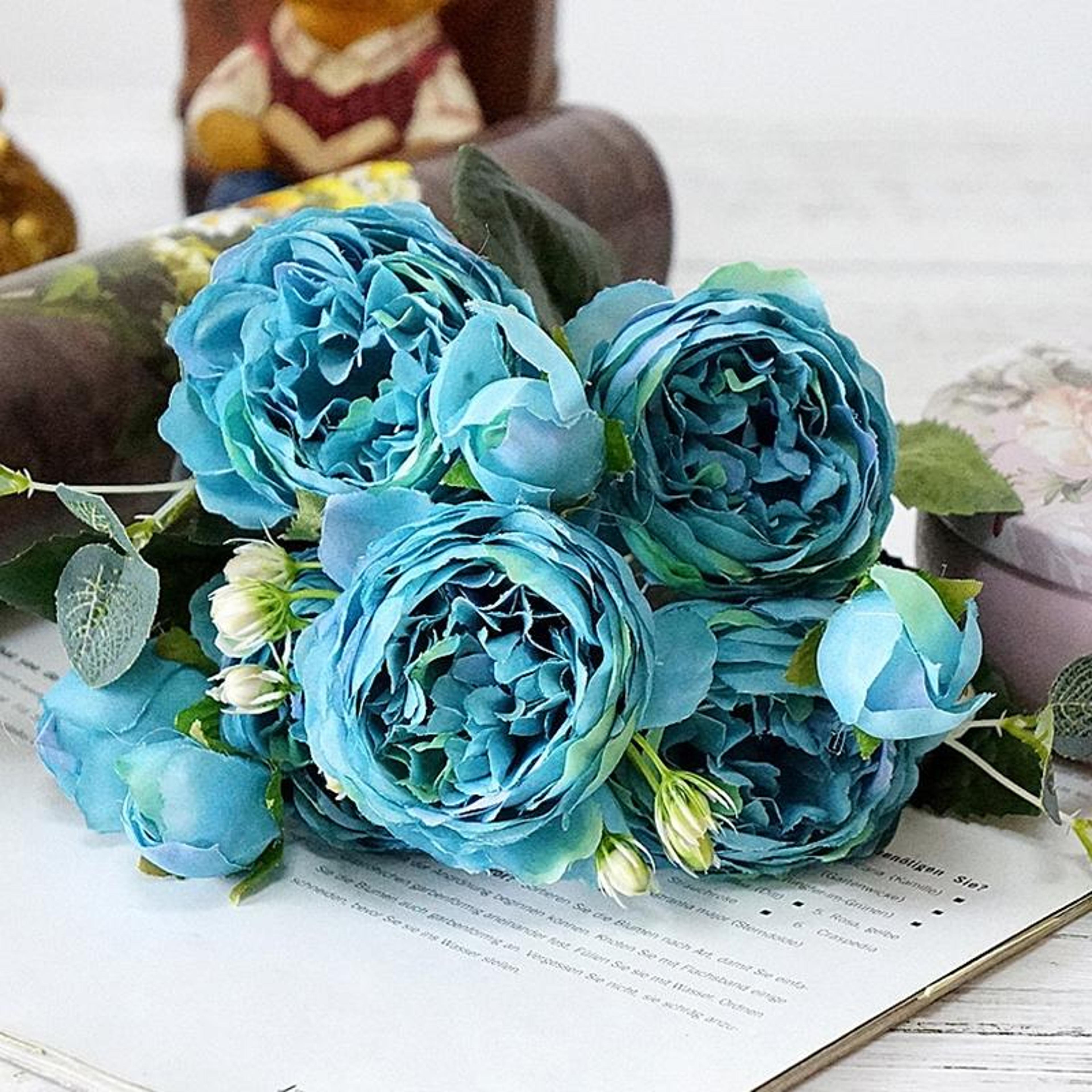 5PCS Artificial Rose Bouquet For Home Decor Wedding Flower Decoration  Party Table Centerpieces 9