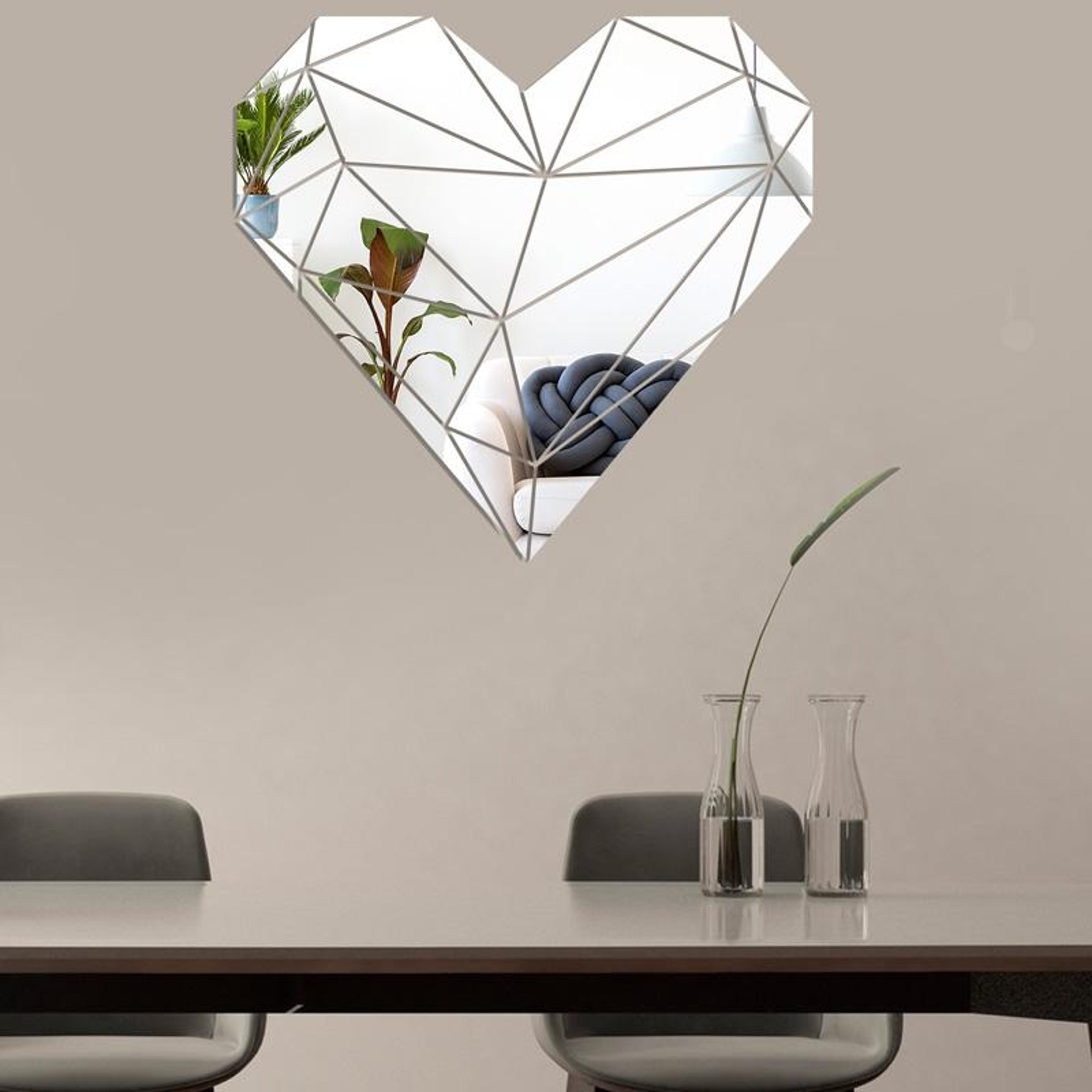 27Piece Acrylic Mirror Wall Stickers Heart Wall Decor Set With SelfAdhesive 3D DIY Design 3