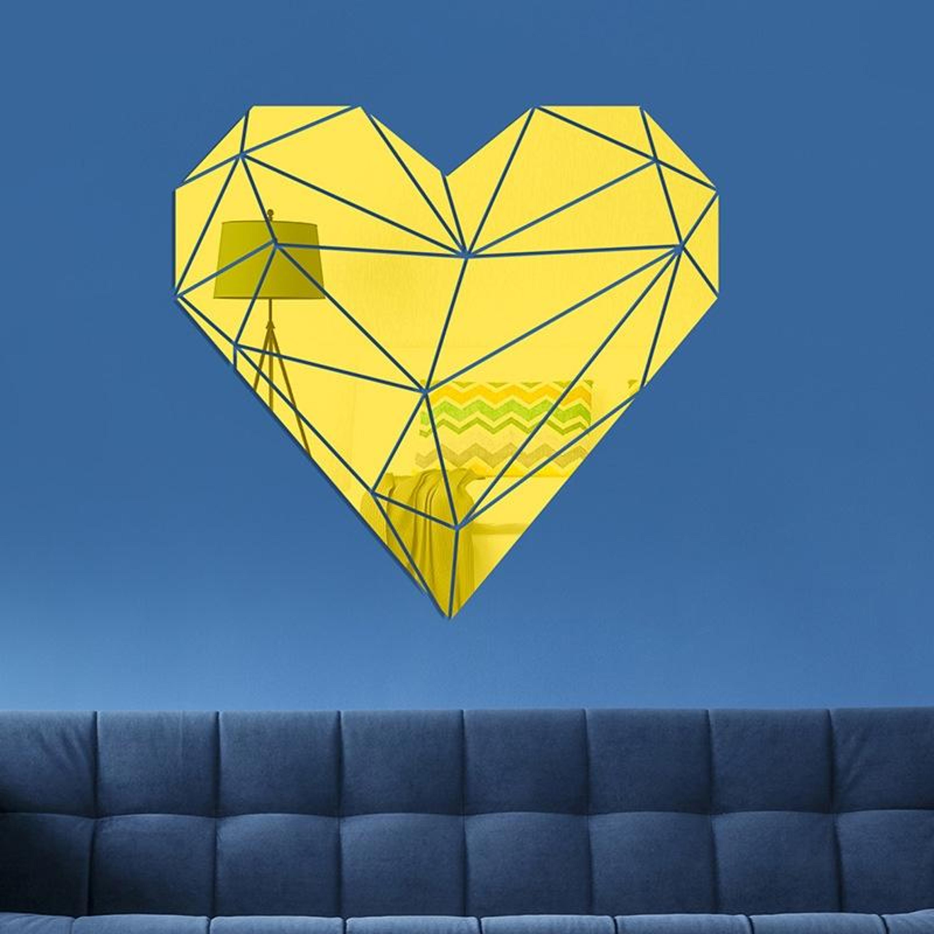 27Piece Acrylic Mirror Wall Stickers Heart Wall Decor Set With SelfAdhesive 3D DIY Design 6