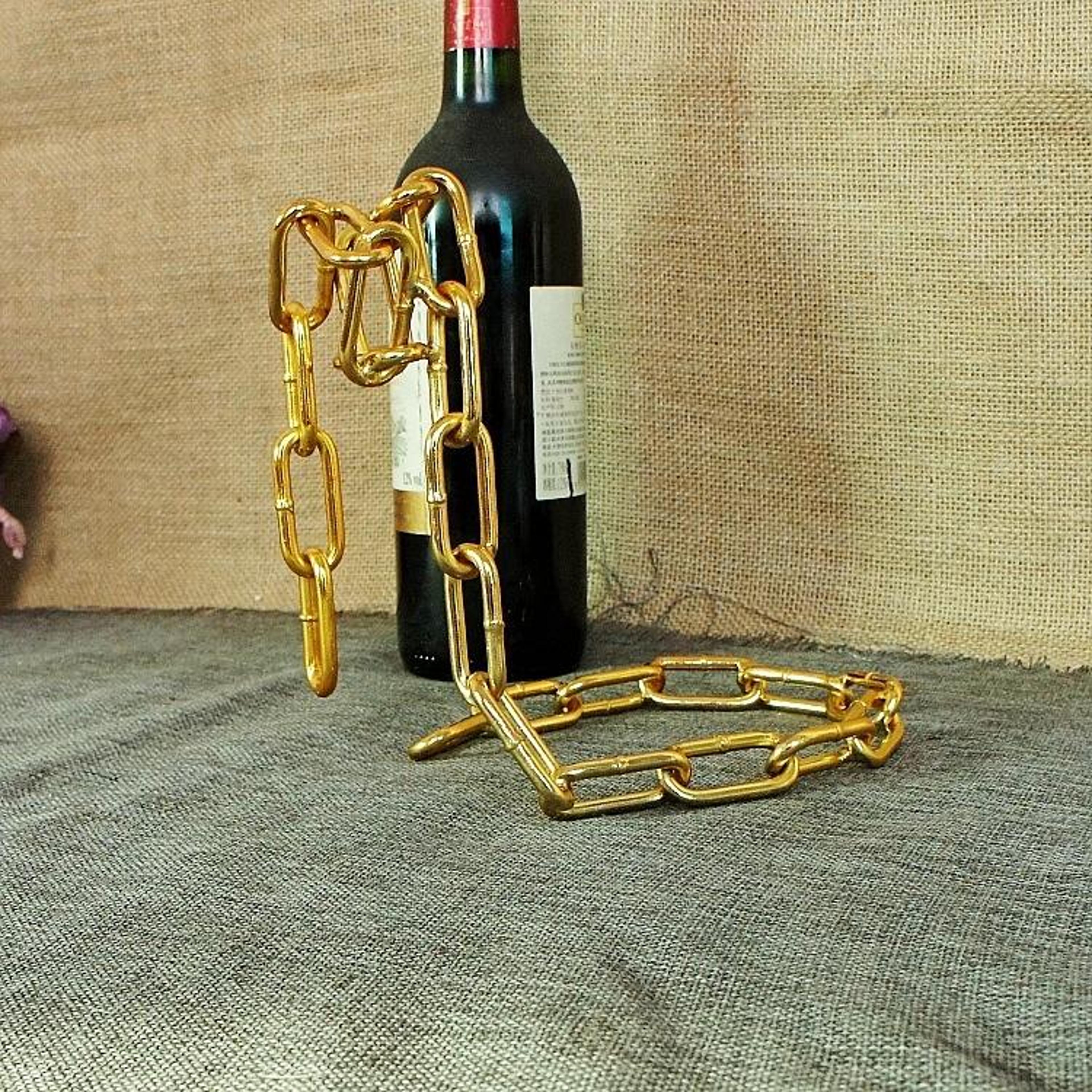 Modern Wine Bottle Rack Decorative Chain Iron Wine Bottle Holder Stand 1