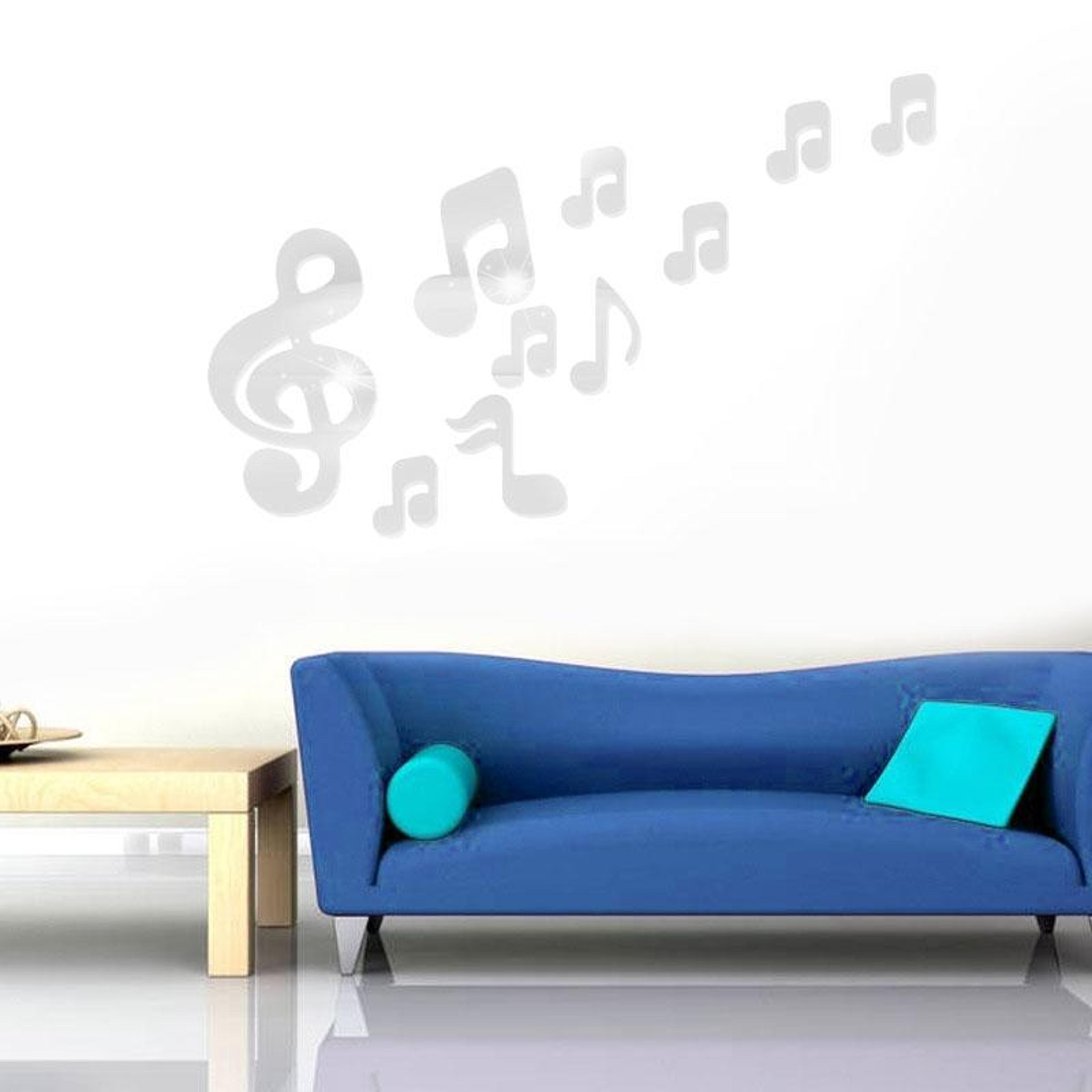3D Acrylic Mirror Wall Sticker Musical Note DIY Wall Decor For Living Room  Bedroom 3