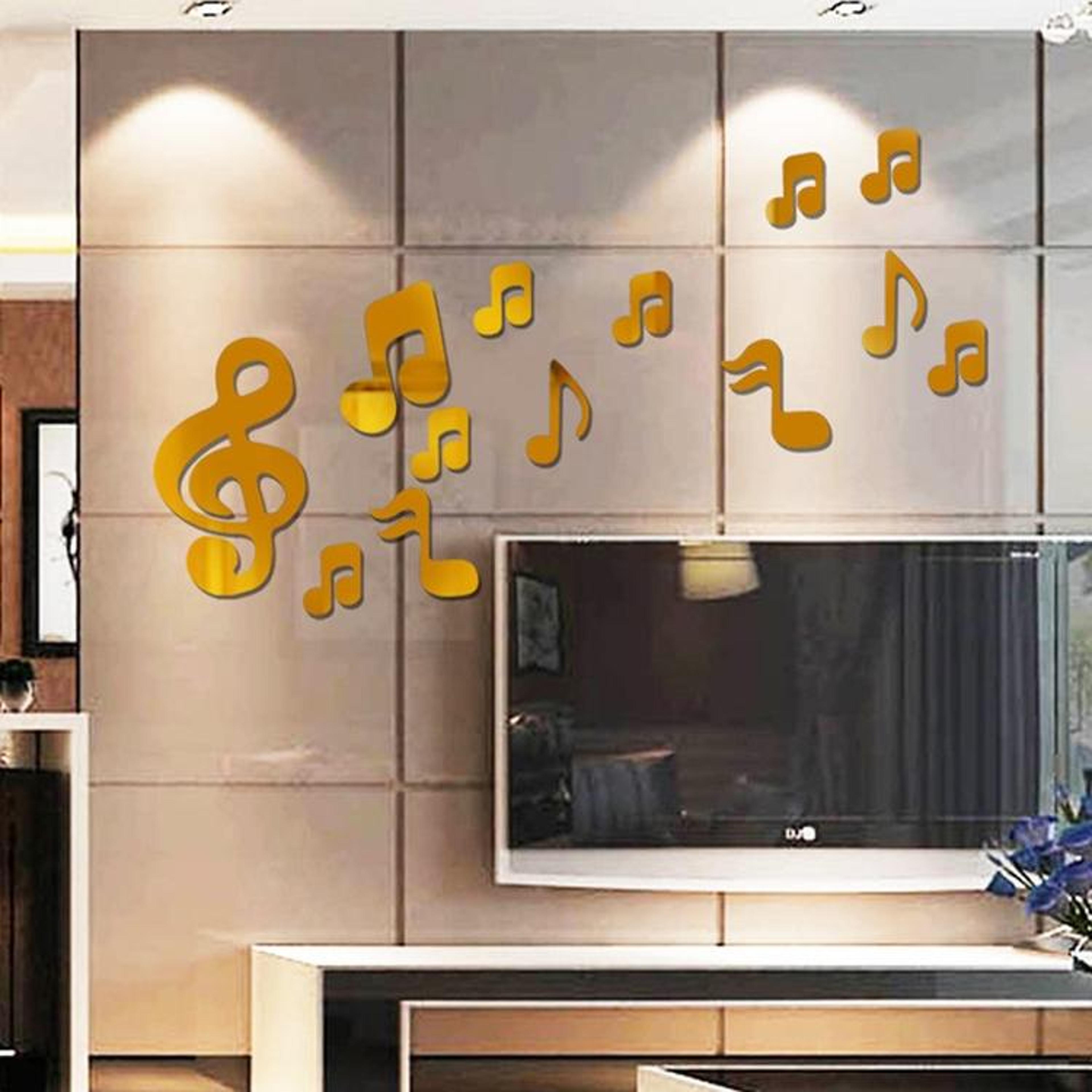 3D Acrylic Mirror Wall Sticker Musical Note DIY Wall Decor For Living Room  Bedroom 9