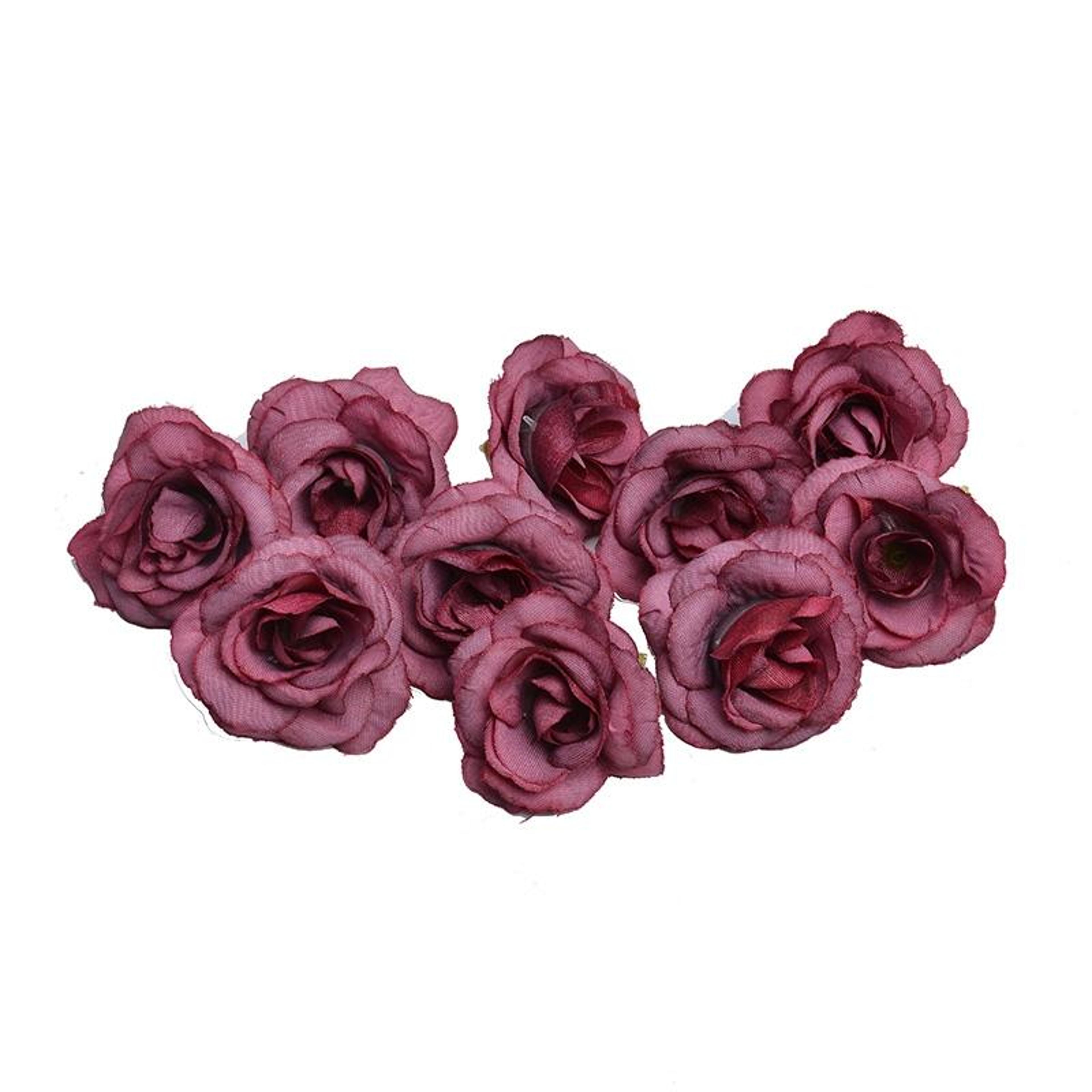 10 Sets Artificial Silk Rose Heads 4cm For Wedding Flower Decorations DIY Floral Crafts  Home Decor 8