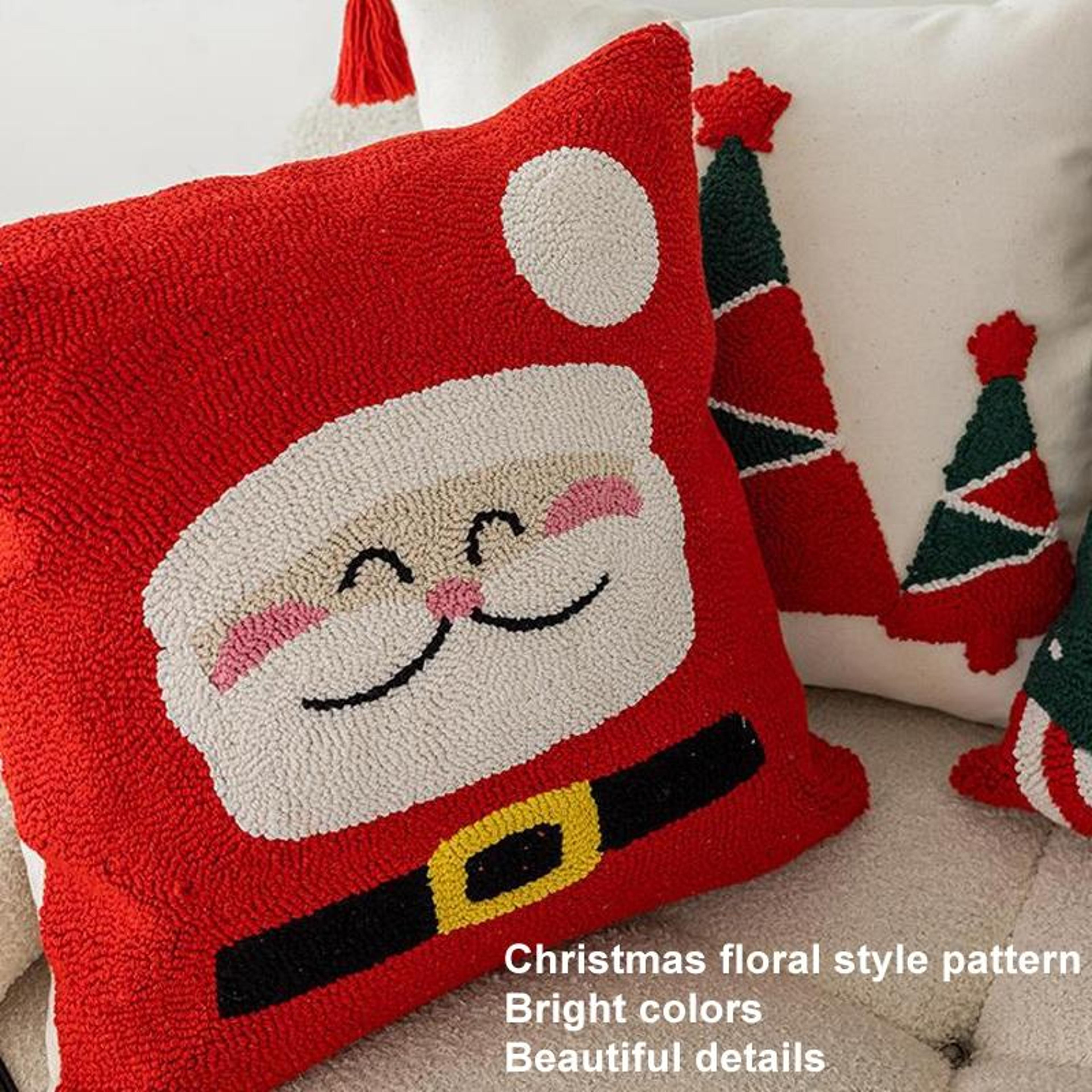 Christmas Floral Pillow Cover Soft Velvet Hidden Zipper Holiday Pillow Cover For Festive Home Decor 2