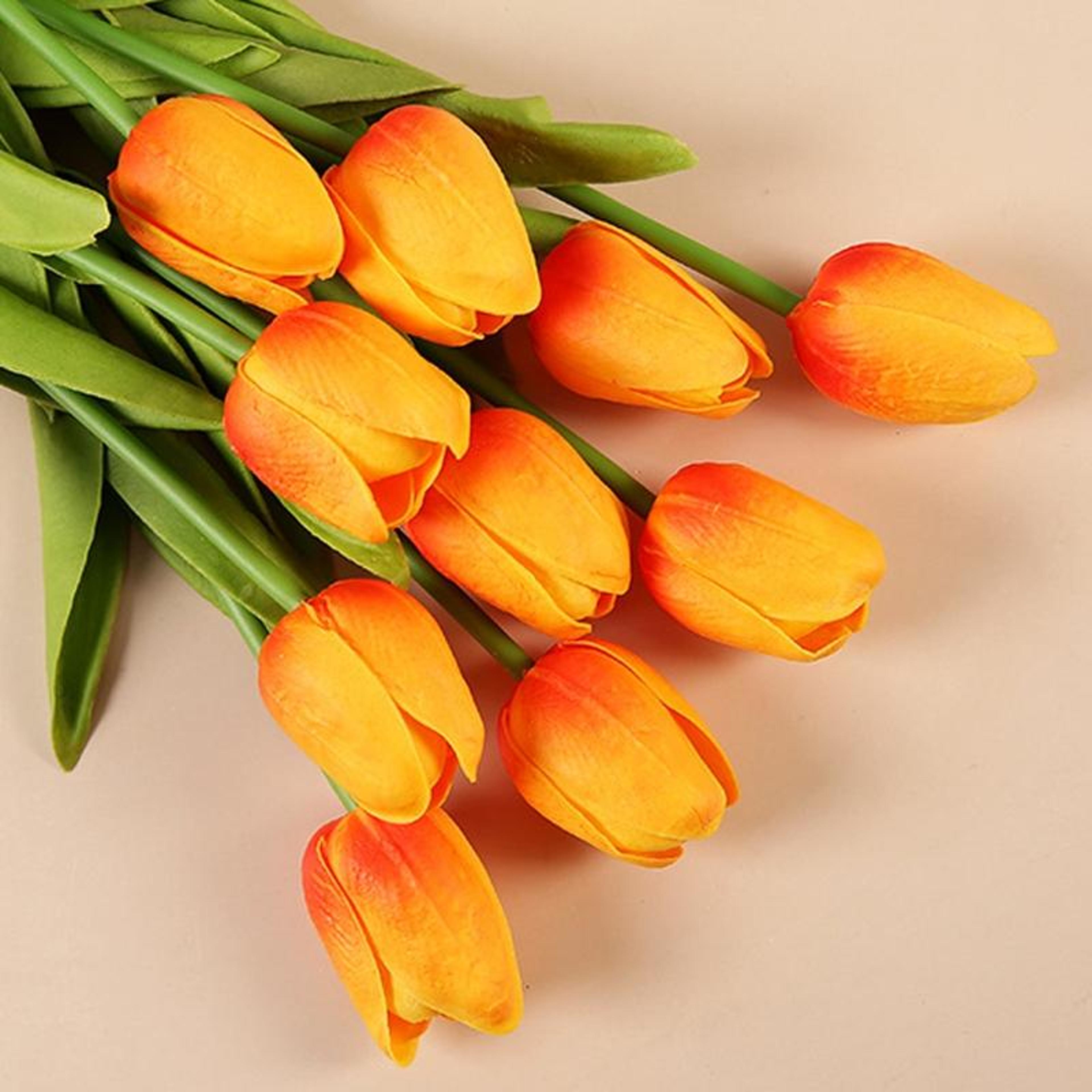 10 In 1 Artificial Tulip Bouquet With Paper Bag Decorative Floral Arrangement For Home  Gift Displa 1