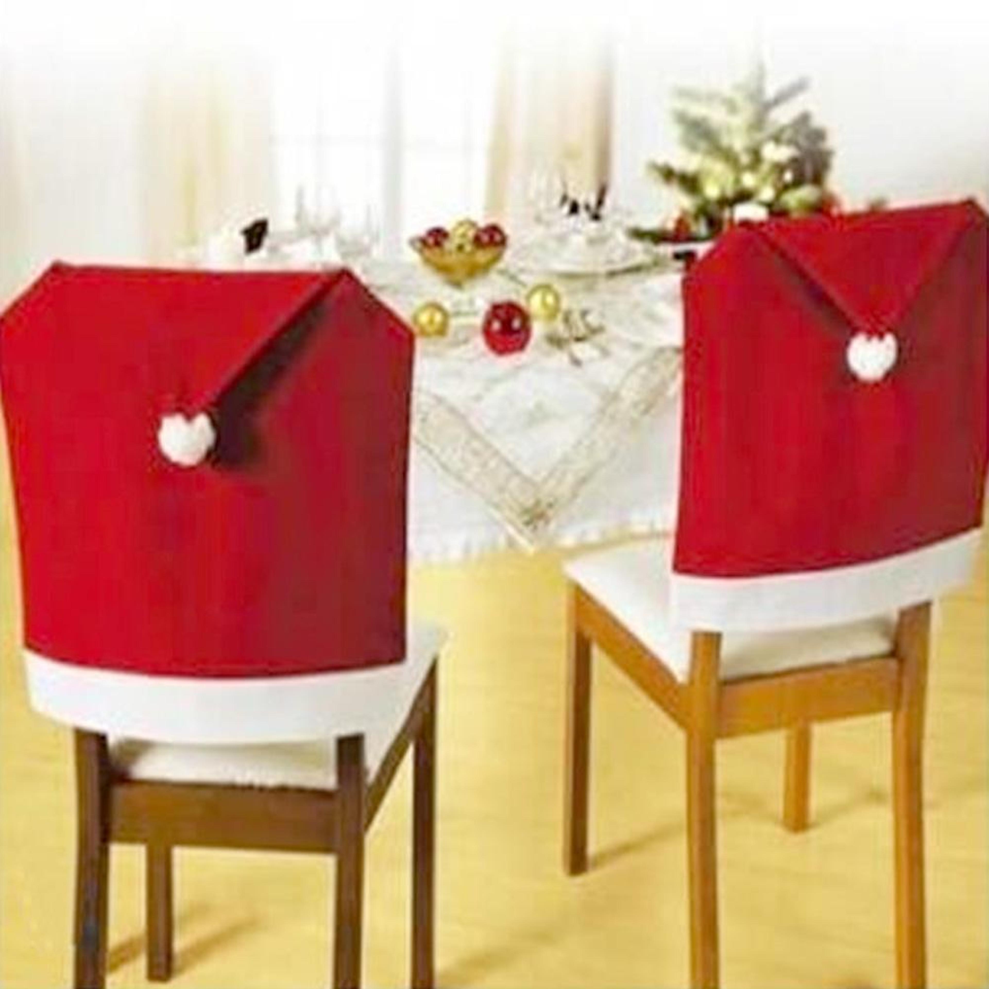 Santa Hat Christmas Chair Covers For Dining Chairs Festive Christmas Table Decor 2