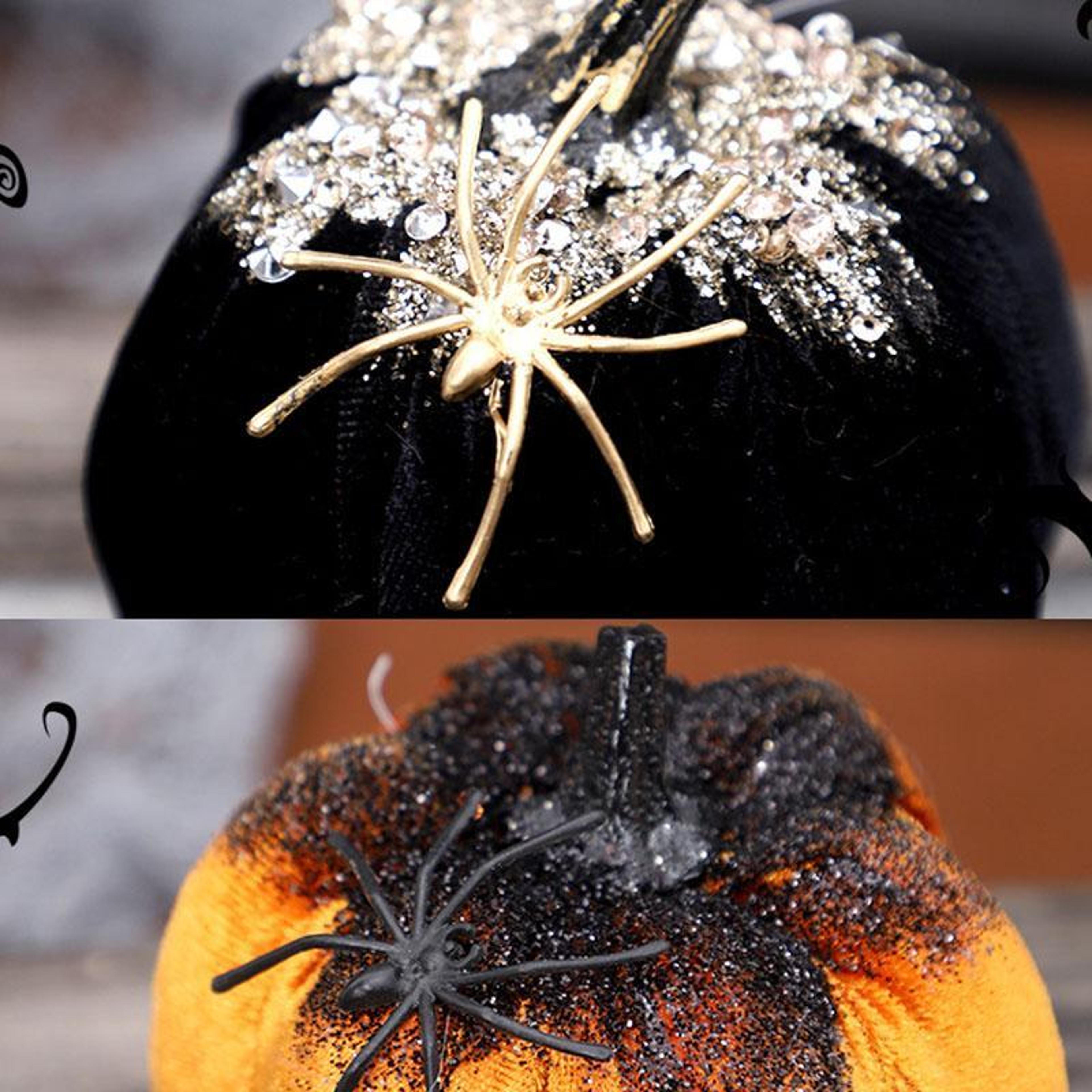 Spider Pumpkin Ornament Plush Halloween Decoration For Home Party Table Decor 2