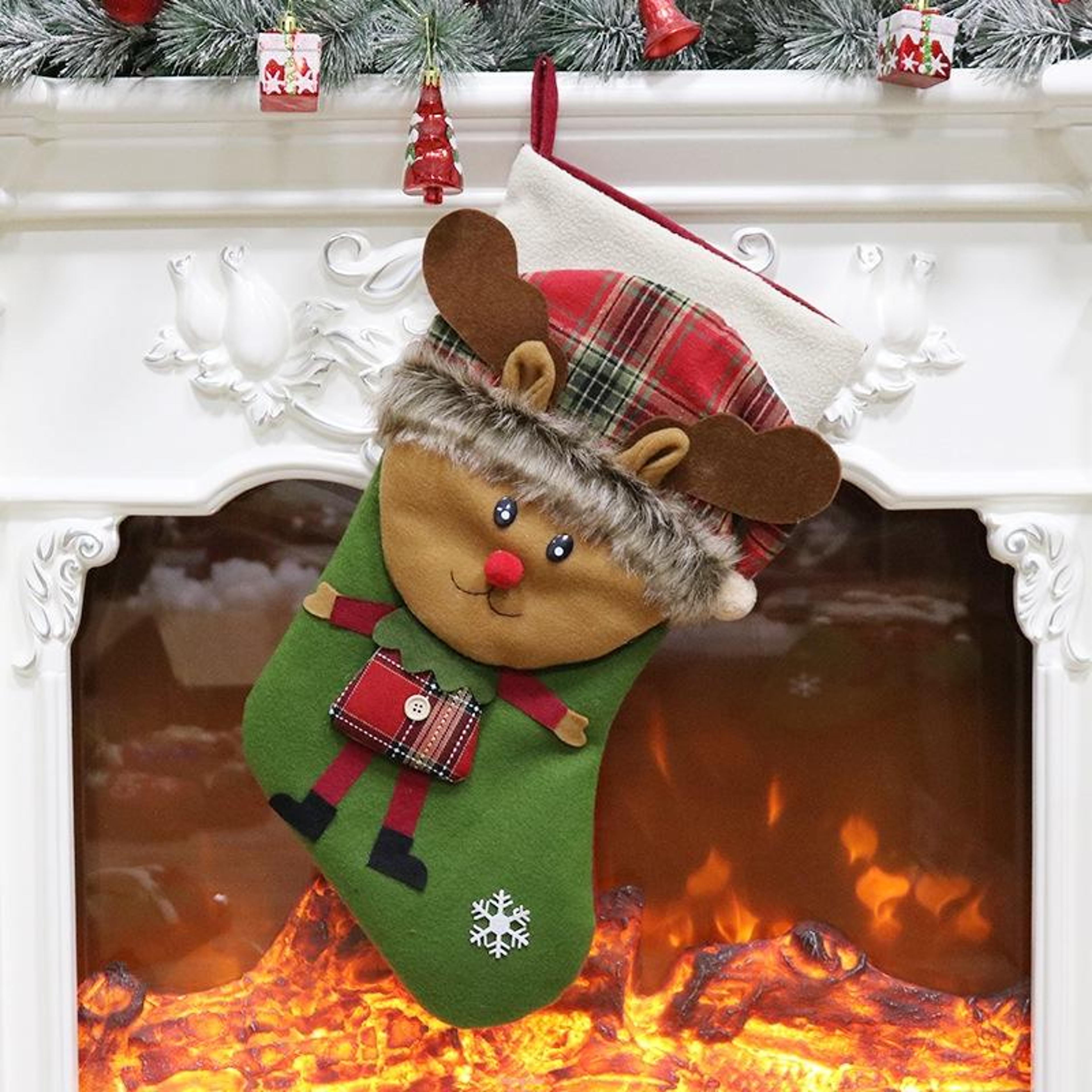 Rustic Elk Christmas Ornament Christmas Stocking Ornament For Gift Bags  Holiday Tree Decor 3