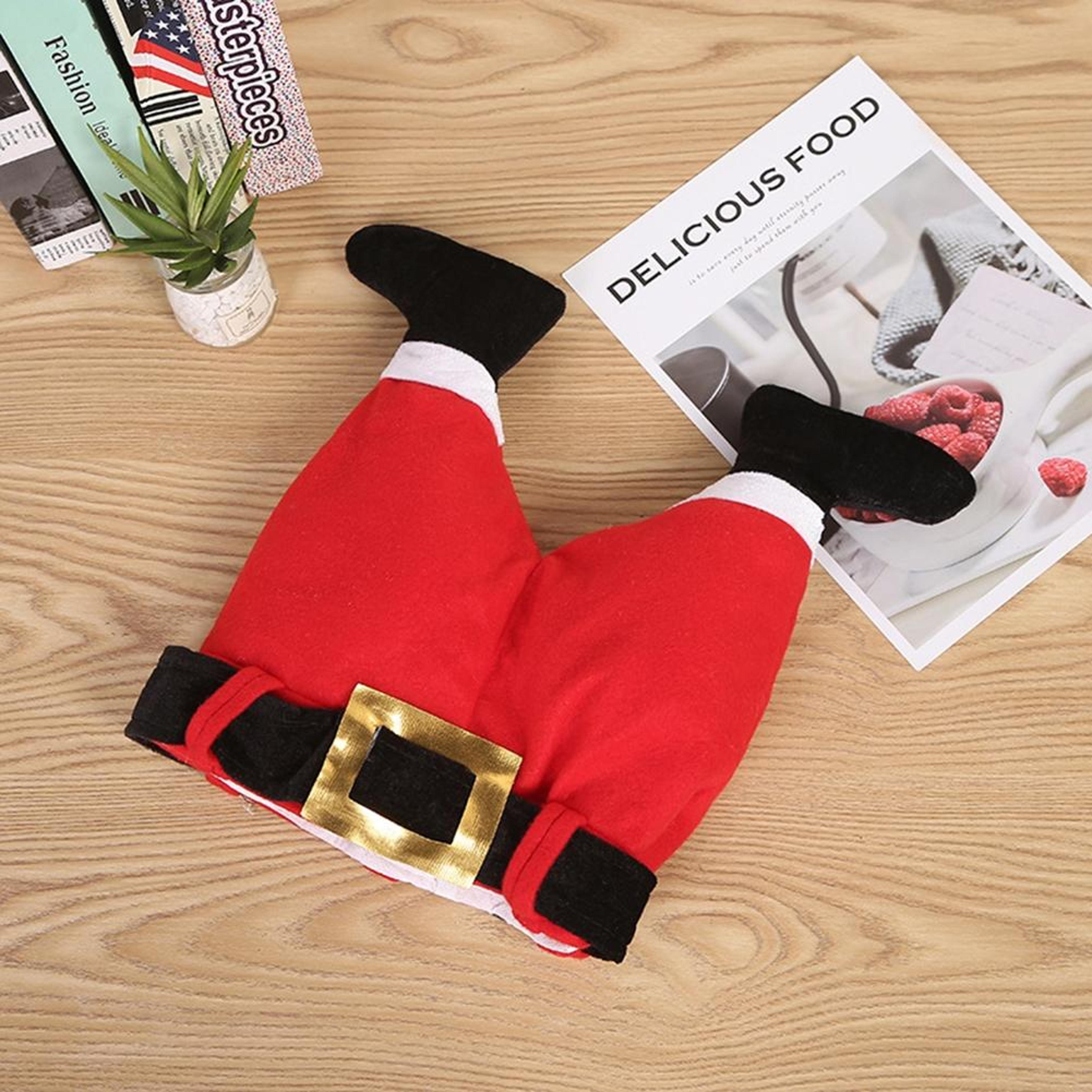 Christmas Santa Claus Leg Decoration Plush Hanging Ornament With Santa Hat For Holiday Party Decor 1