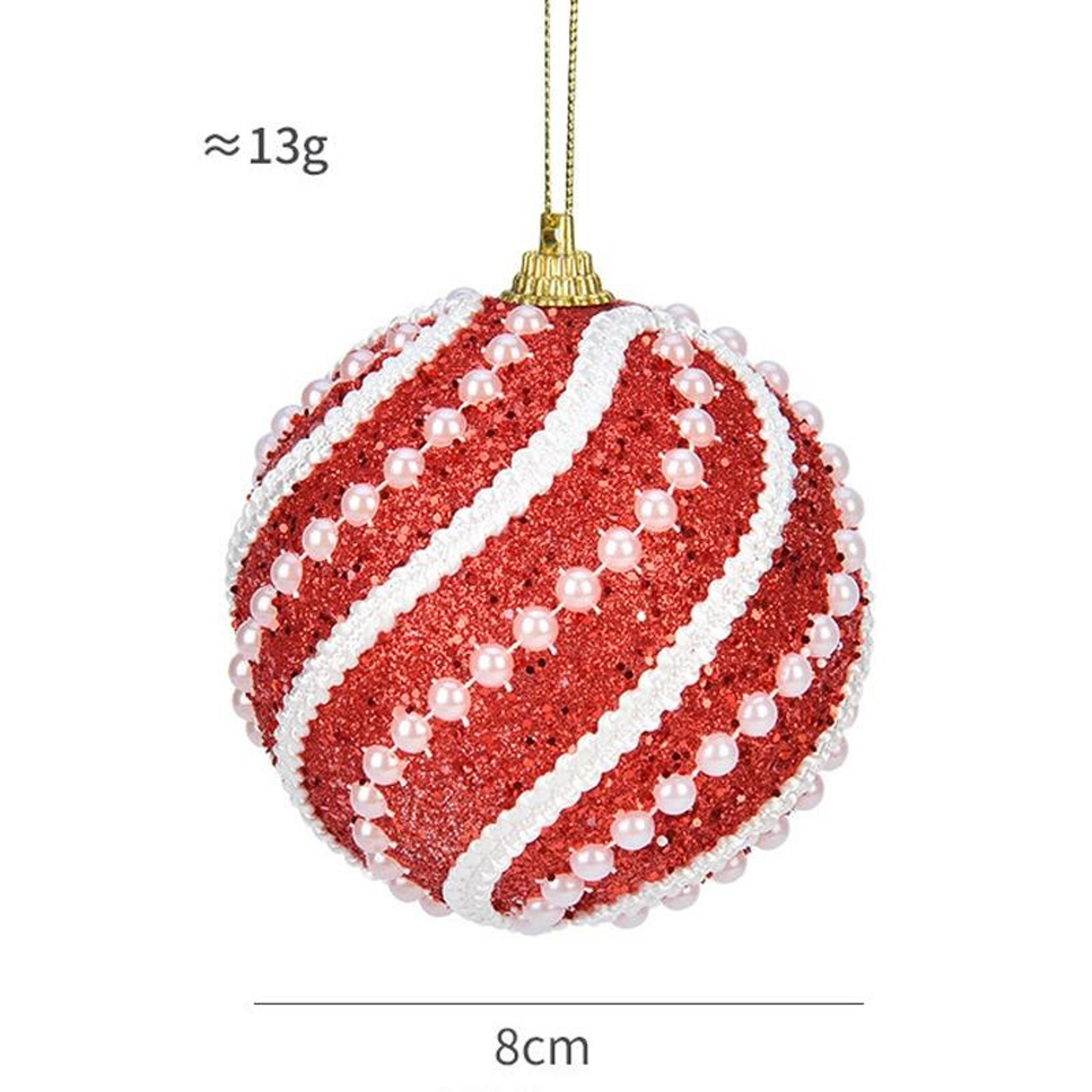 Shimmering Sequin Pearl Christmas Tree Ornaments Hanging Ball Decorations 2