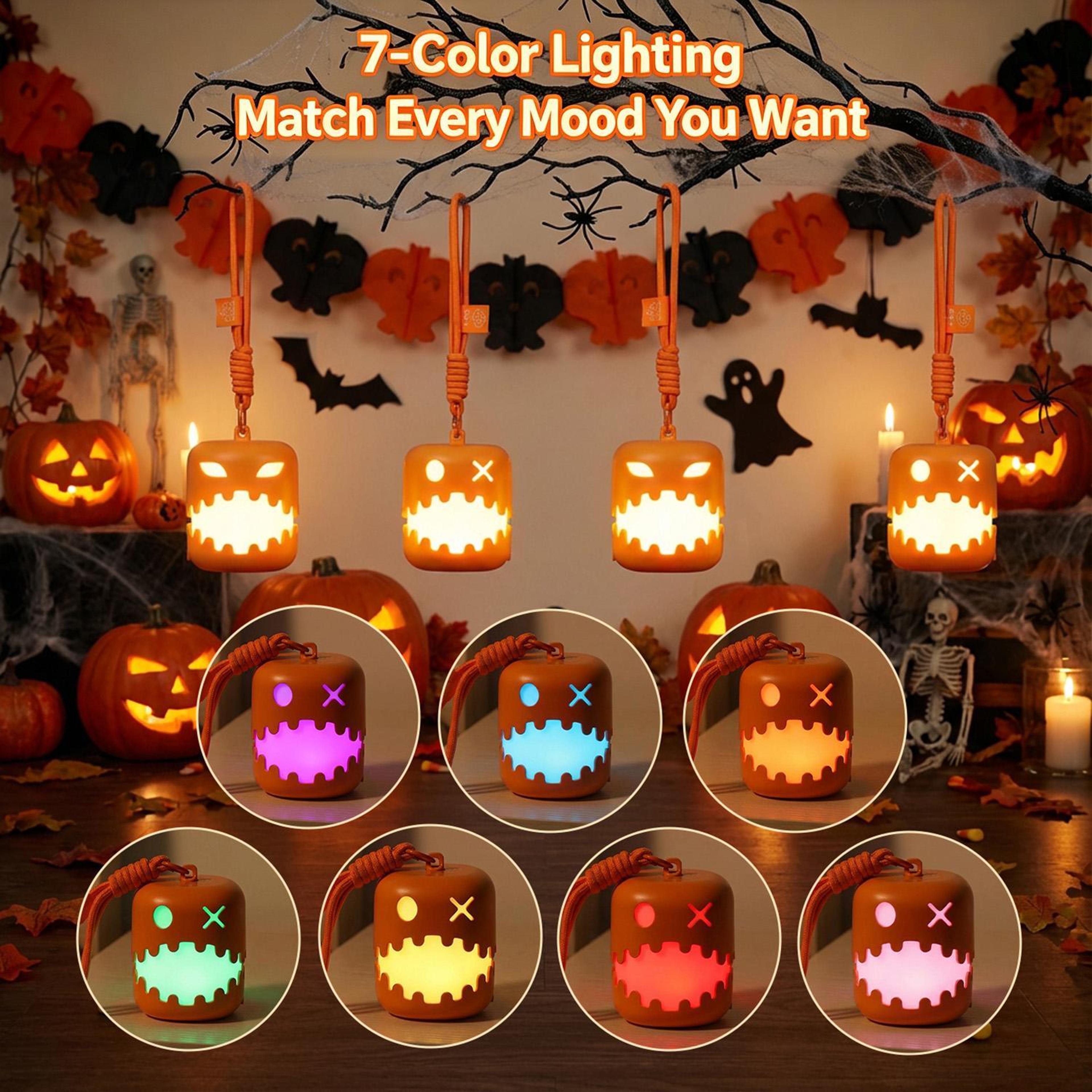 Halloween Pumpkin Lantern Rechargeable RGB Night Light For Halloween Decorations 4