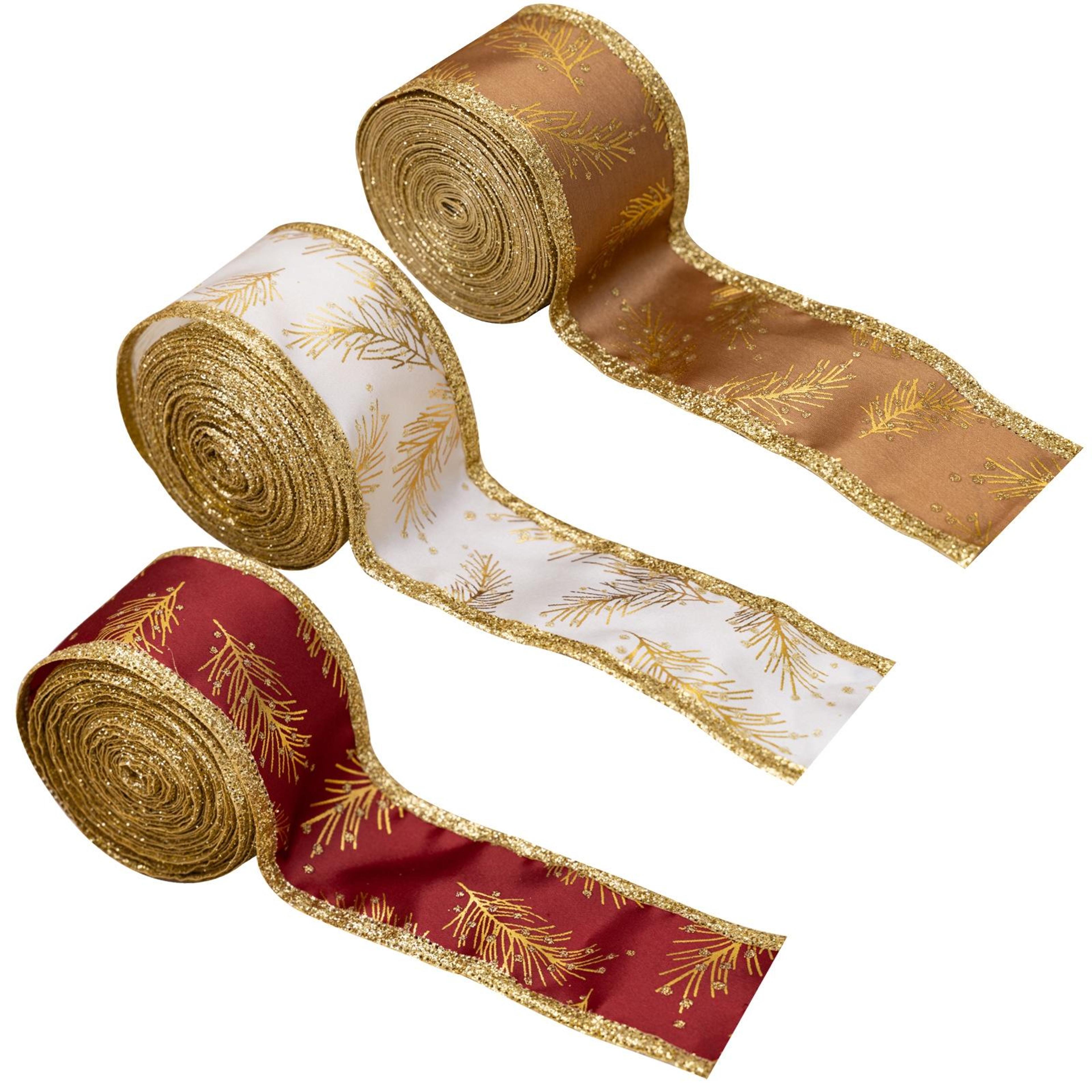 Christmas Wired Decorative Ribbon Roll For Gift Wrapping Tree Decor  Holiday Crafts 1