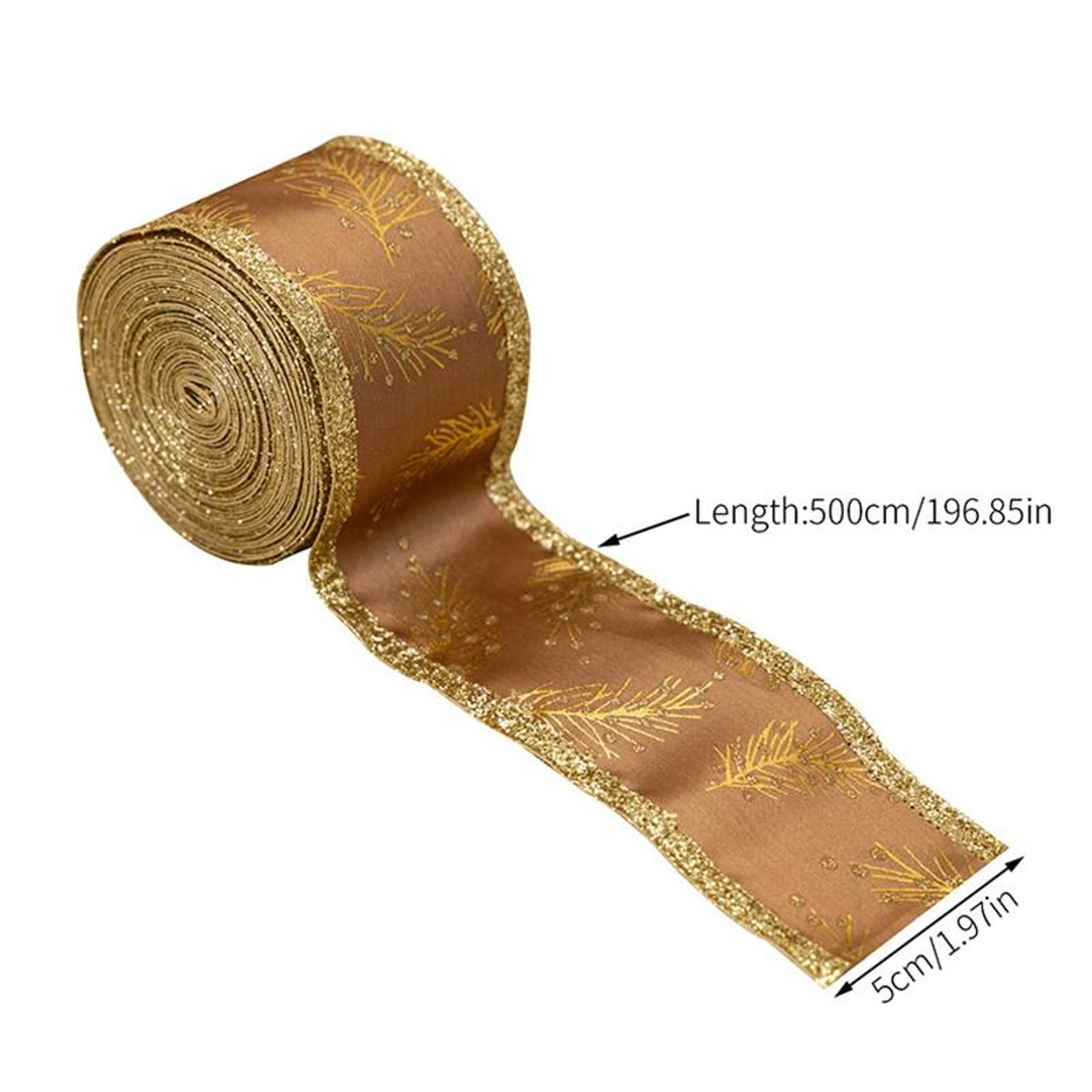 Christmas Wired Decorative Ribbon Roll For Gift Wrapping Tree Decor  Holiday Crafts 2