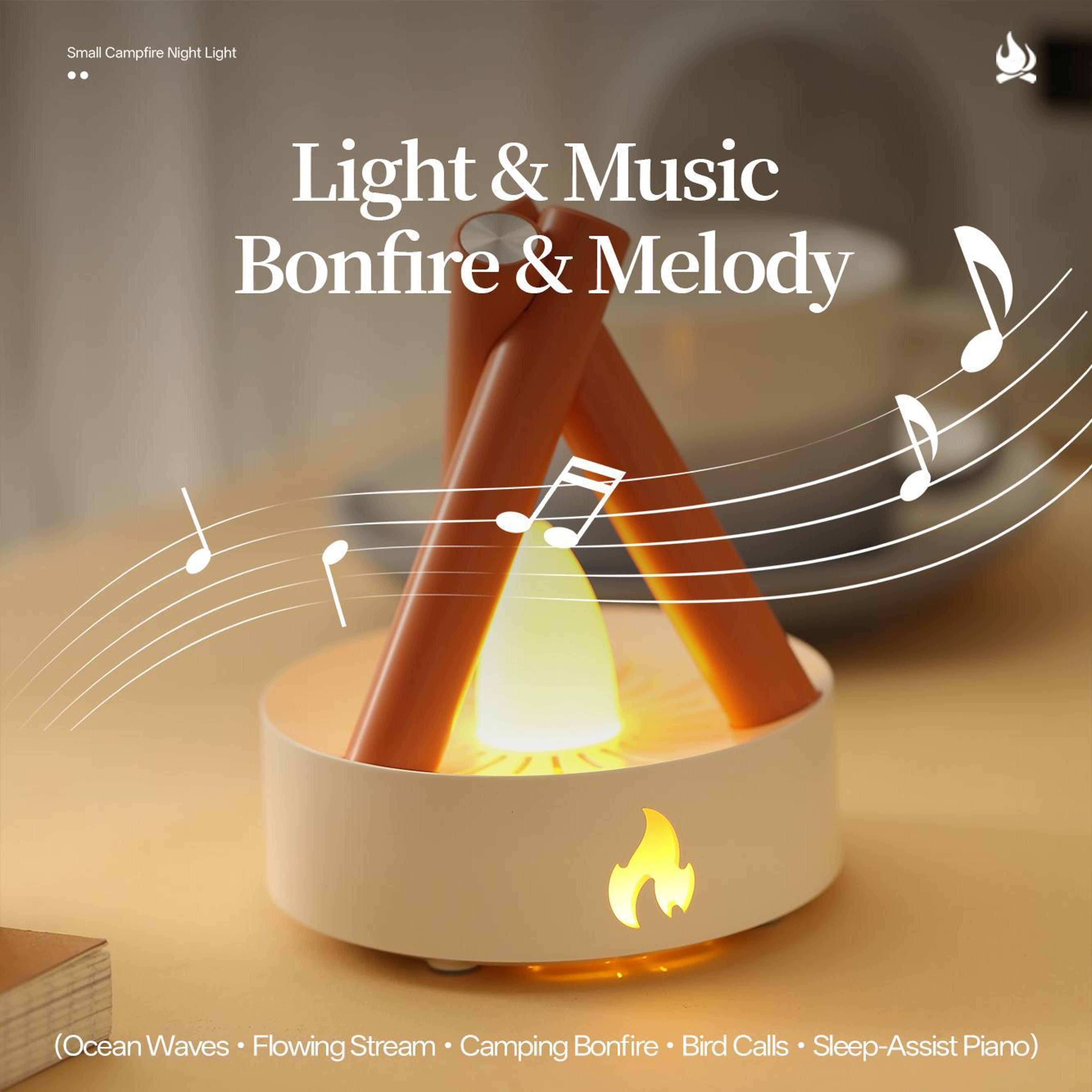 Sleep Assist White Noise Night Light With Campfire Flame Effect  5 Soothing Sounds 4