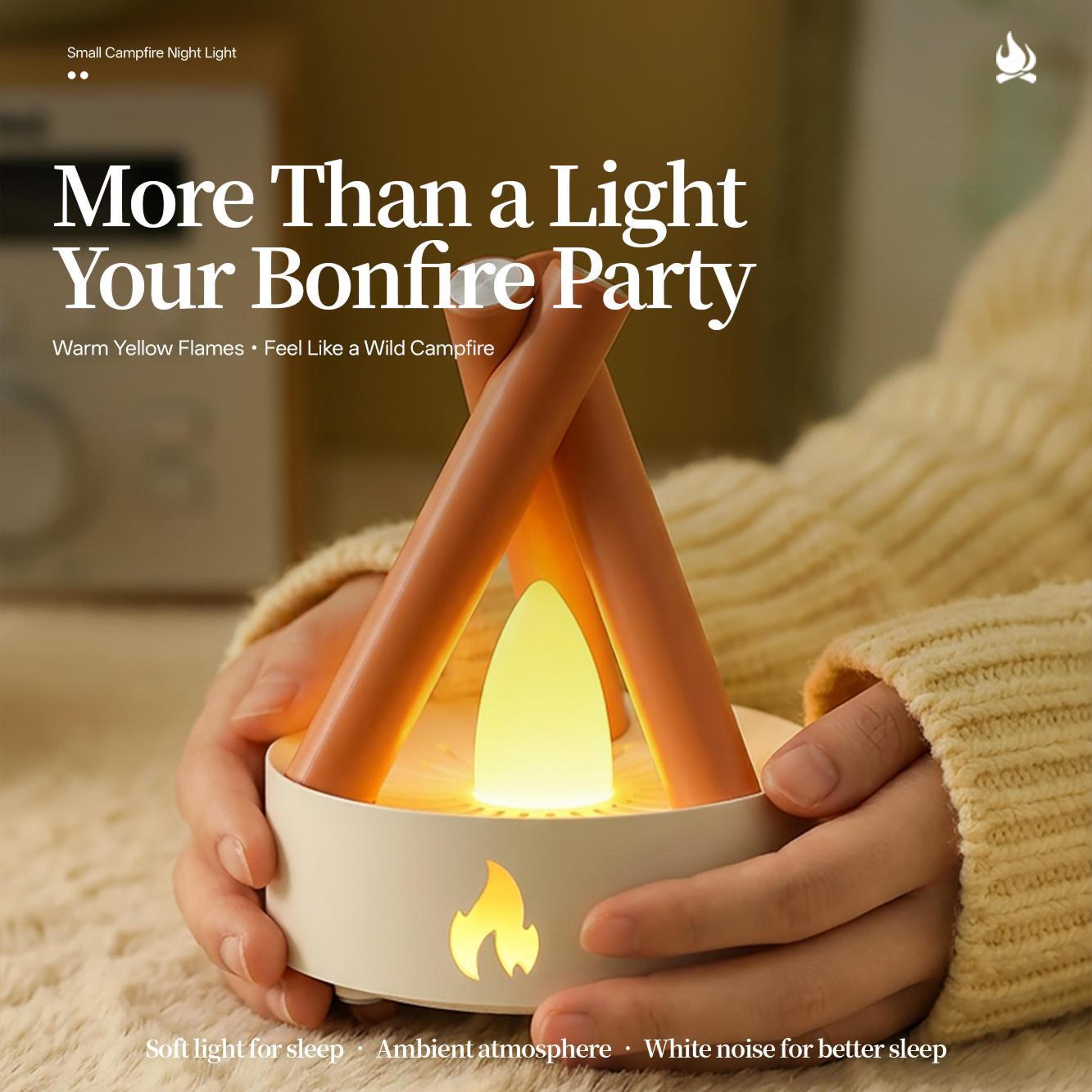 Sleep Assist White Noise Night Light With Campfire Flame Effect  5 Soothing Sounds 5
