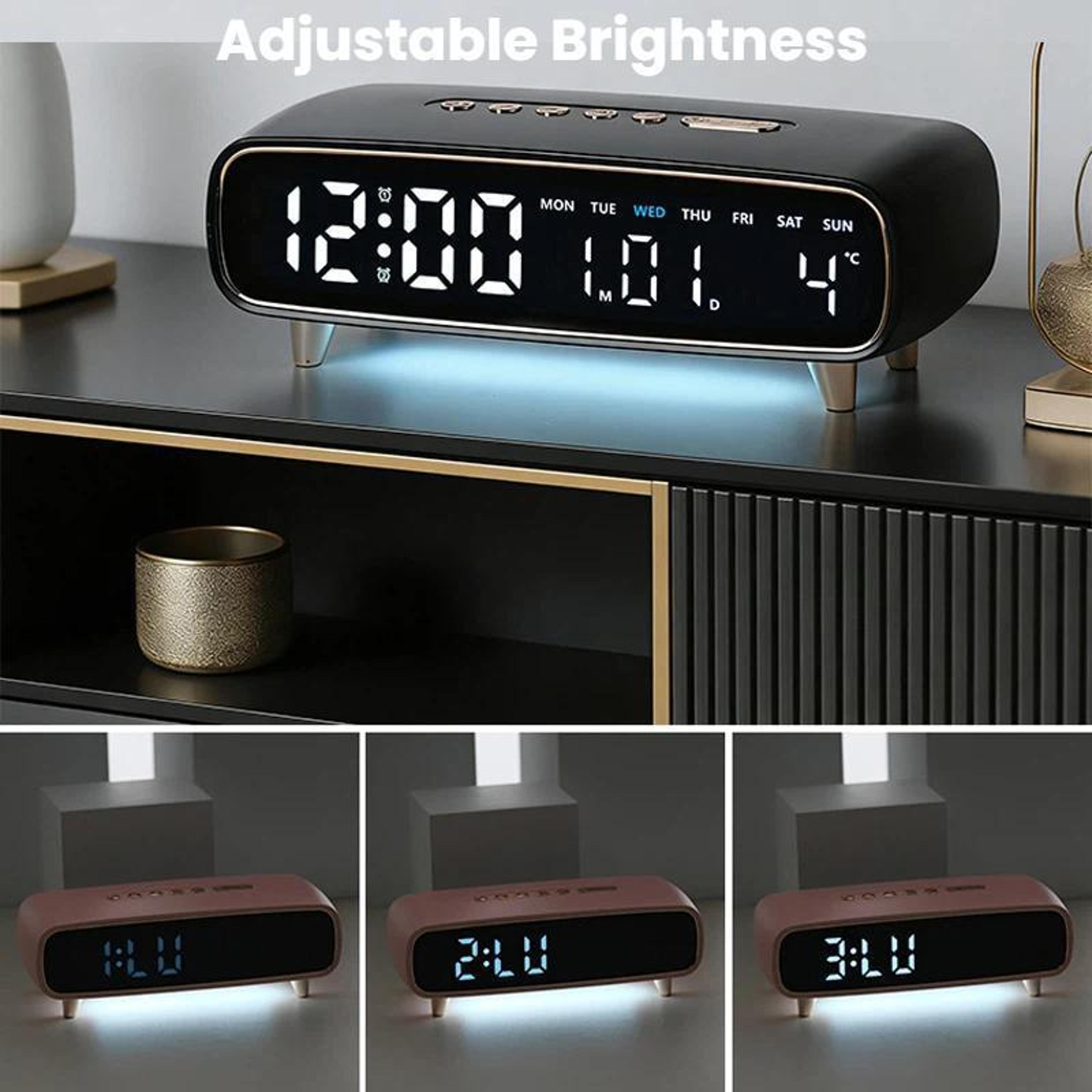 LED Digital Alarm Clock With Night Light Dual Alarm USB Output  Temperature Display 3