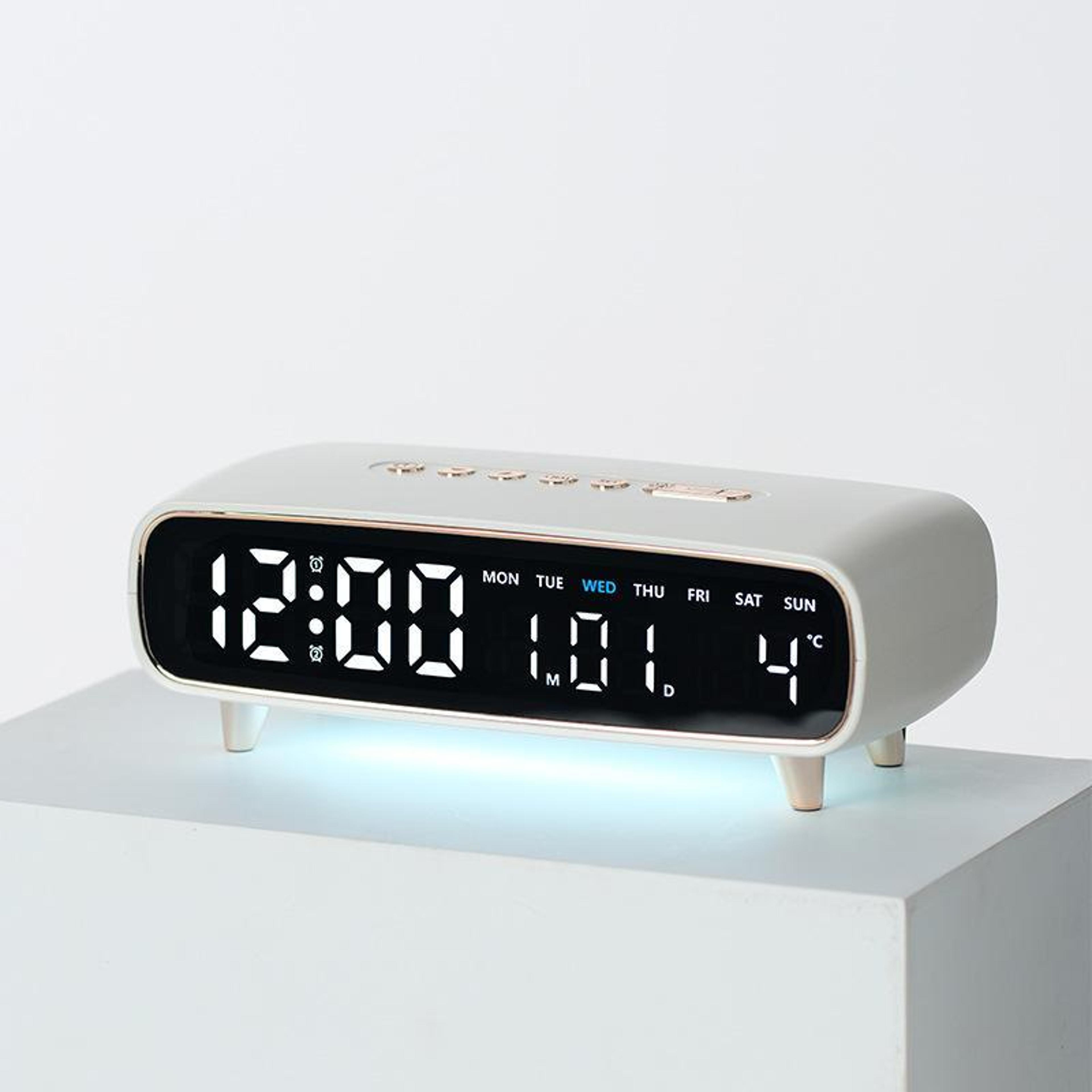 LED Digital Alarm Clock With Night Light Dual Alarm USB Output  Temperature Display 7