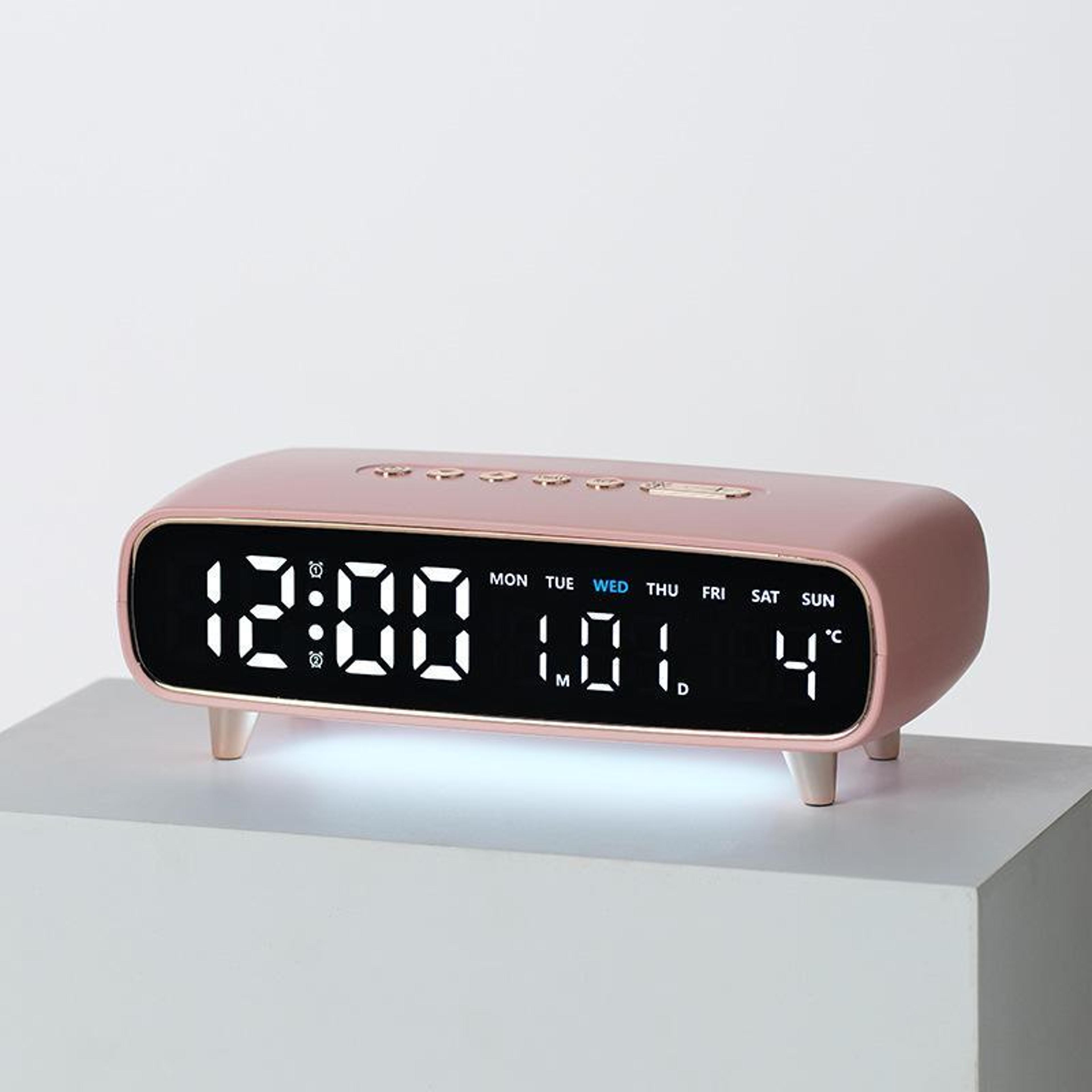 LED Digital Alarm Clock With Night Light Dual Alarm USB Output  Temperature Display 12