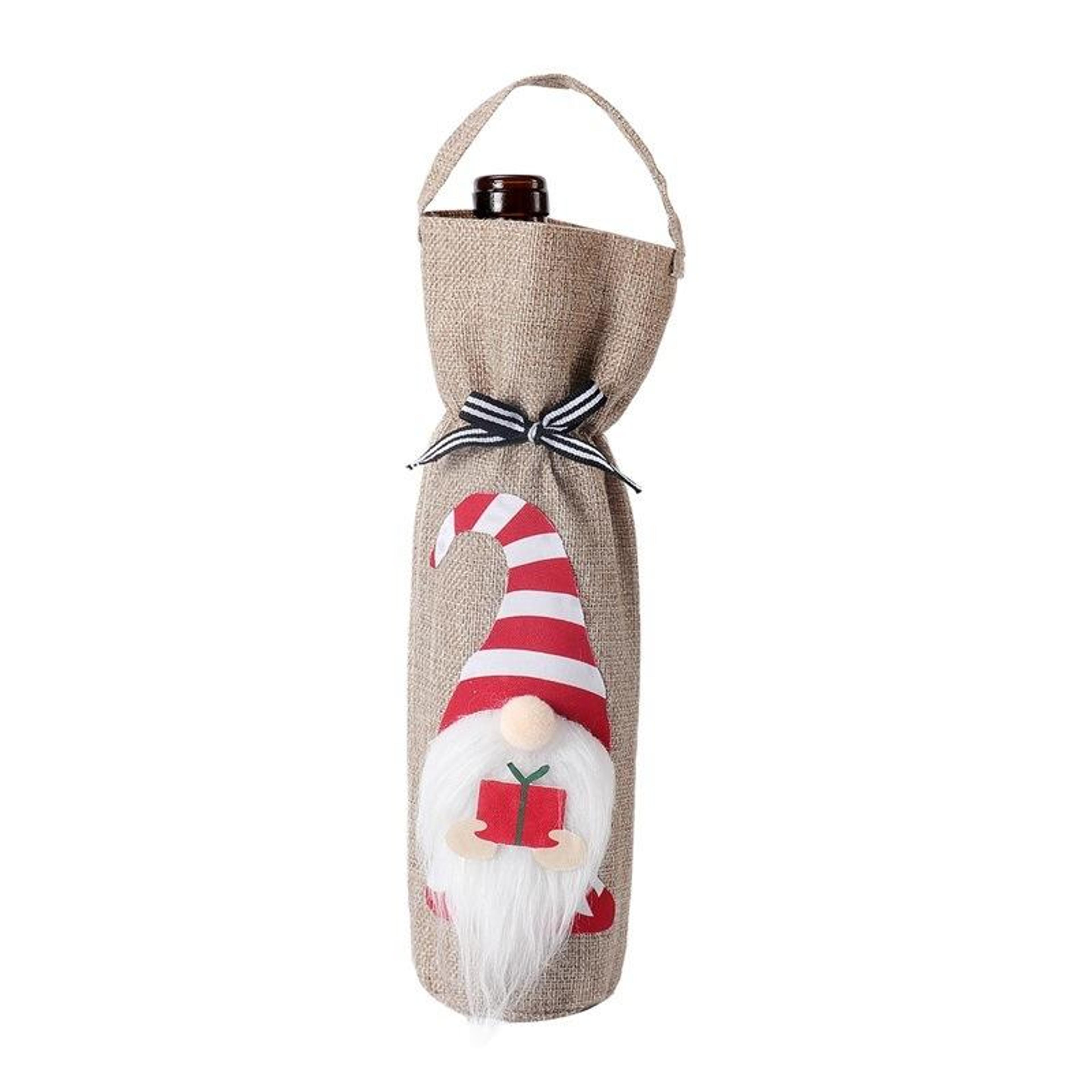 Festive Christmas Wine Bottle Bag Cloth Wine Bottle Cover For Holiday Gifts And Table Decor 6