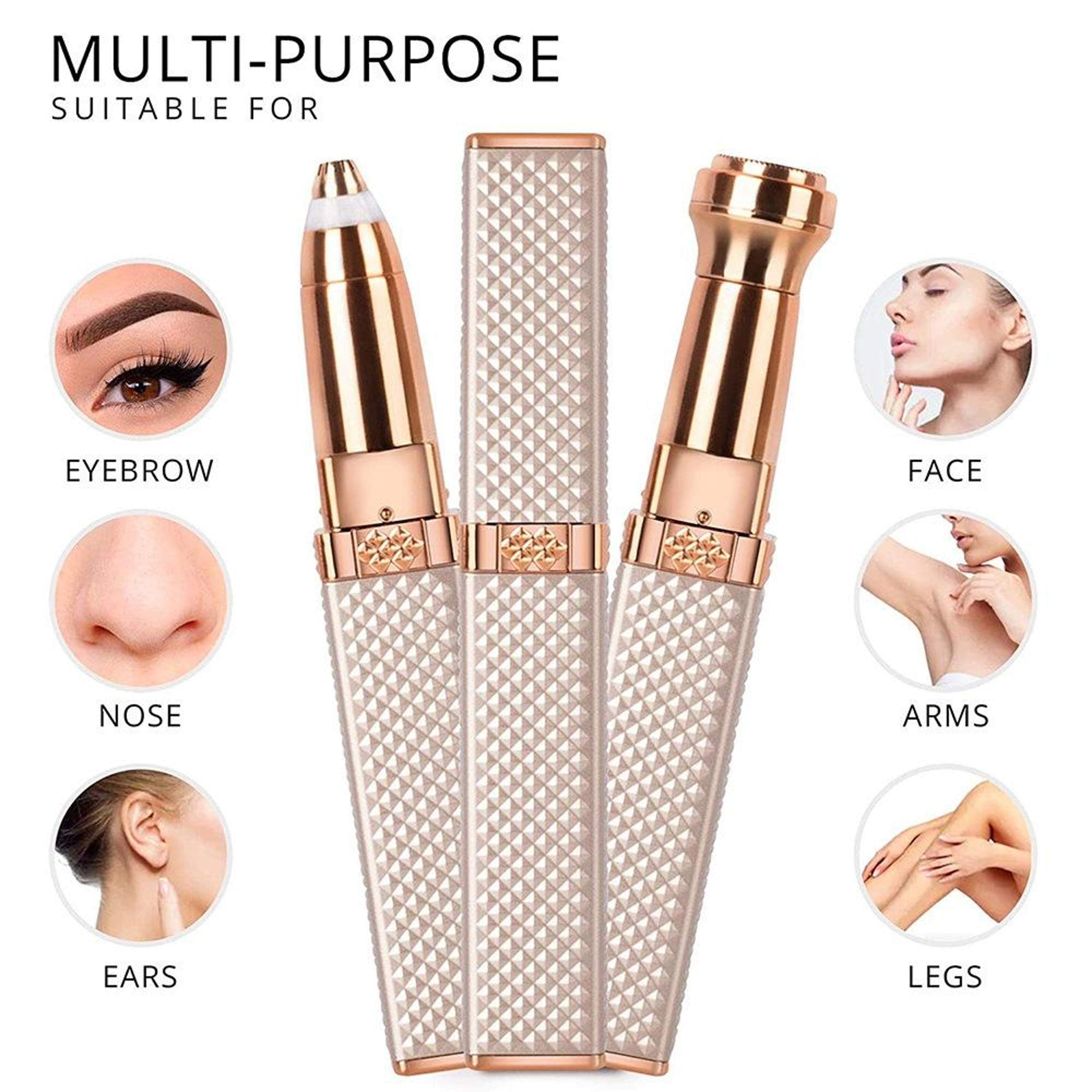 2 In 1 Facial Hair Remover For Women And Electric Eyebrow Trimmer USB Rechargeable Lipstick Shaver 1