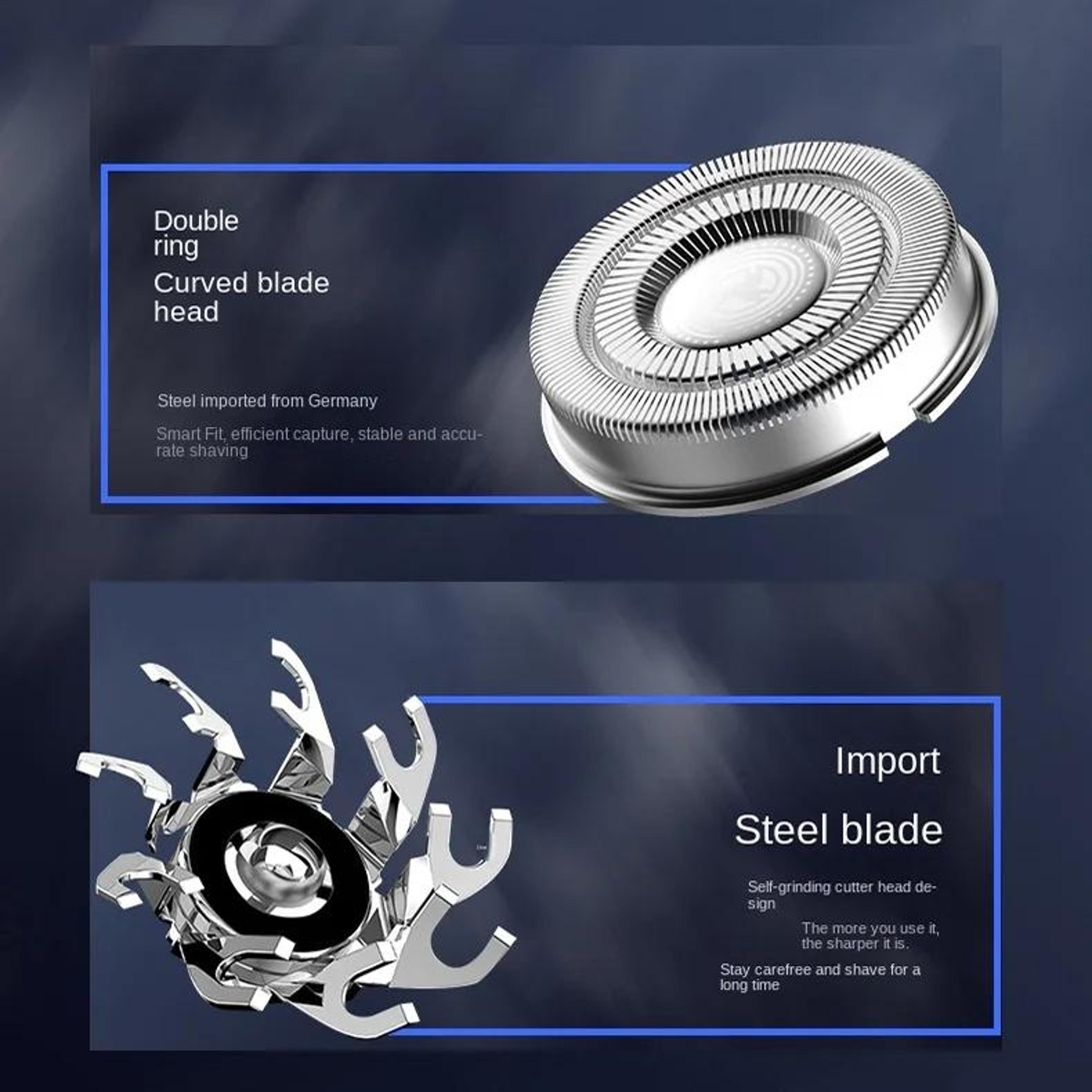 Double Ring Mini Electric Shaver For Men With Magnetic Head And Type C Charging 3