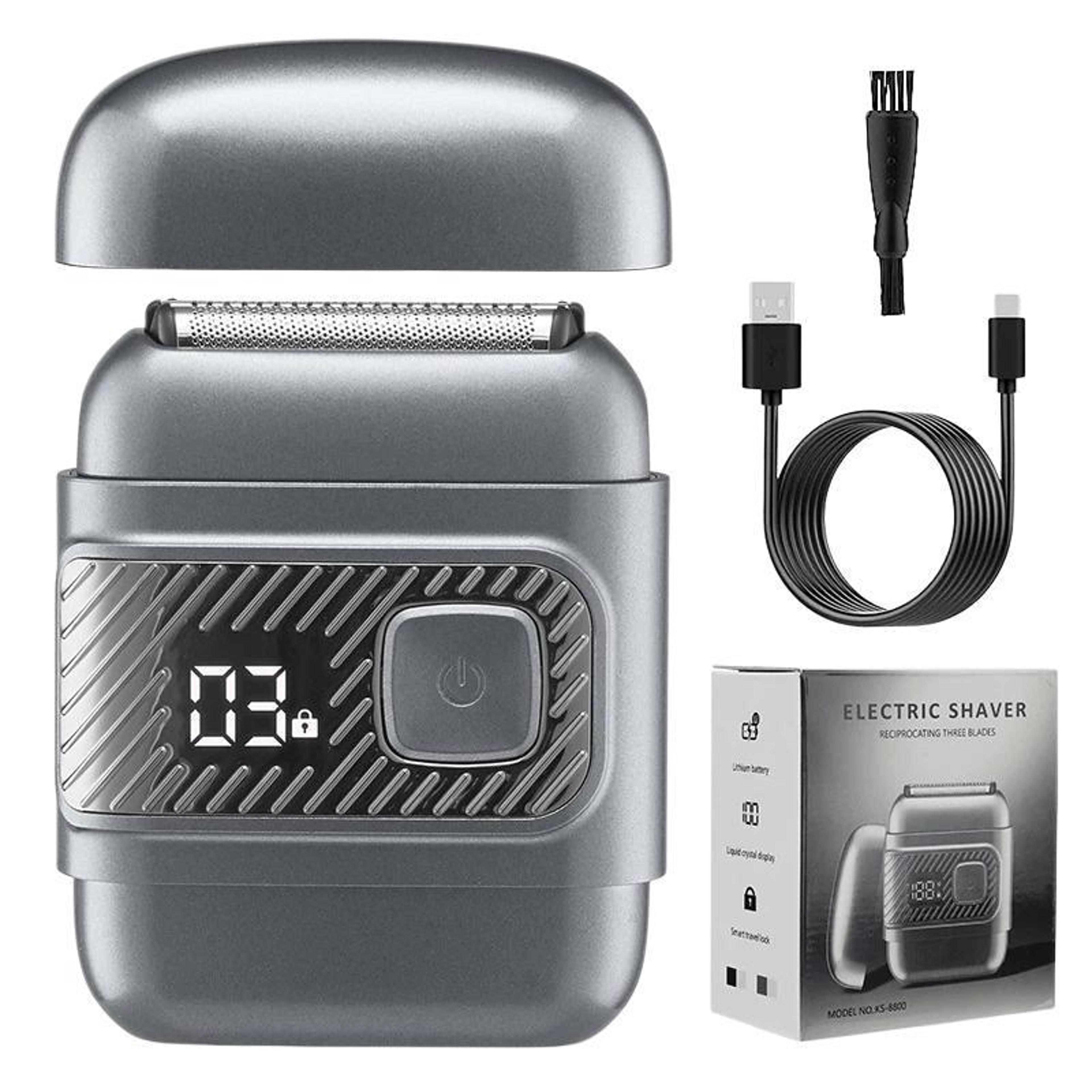 3 Blade Electric Shaver For Men IPX6 Waterproof USB C Razor With LCD Display 8