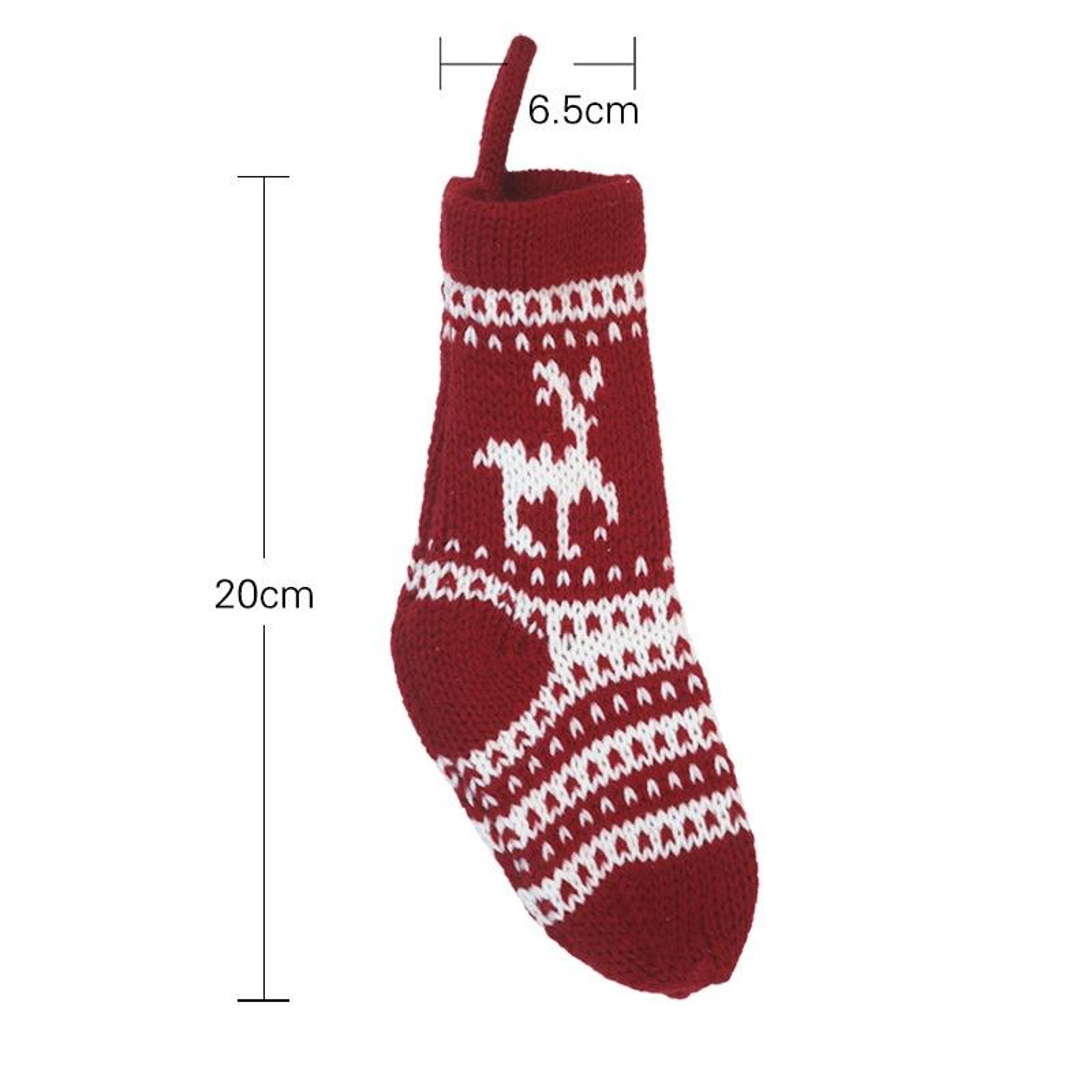 Mini Knitted Christmas Stocking Wool Gift Bag And Hanging Christmas Ornament 3