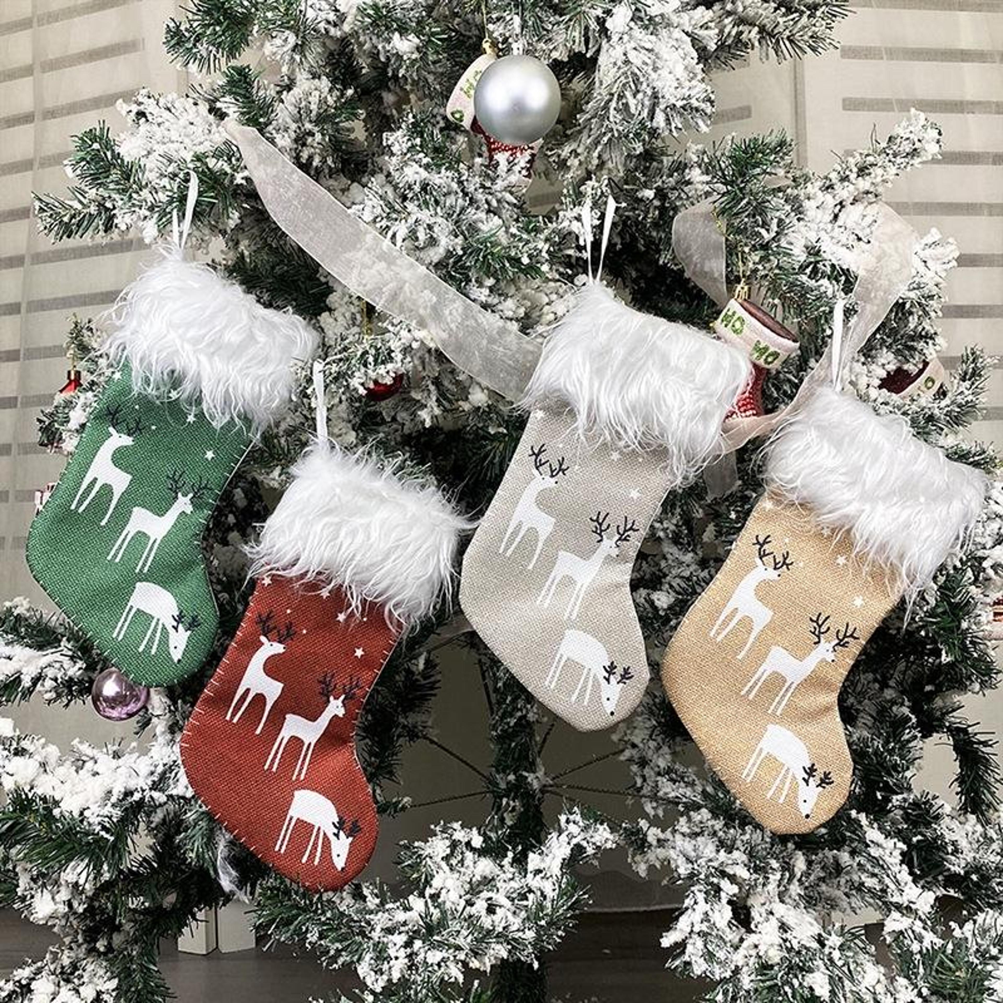 Reindeer Christmas Stocking Gift Bag Plush Christmas Decoration For Candy  Small Gifts 3