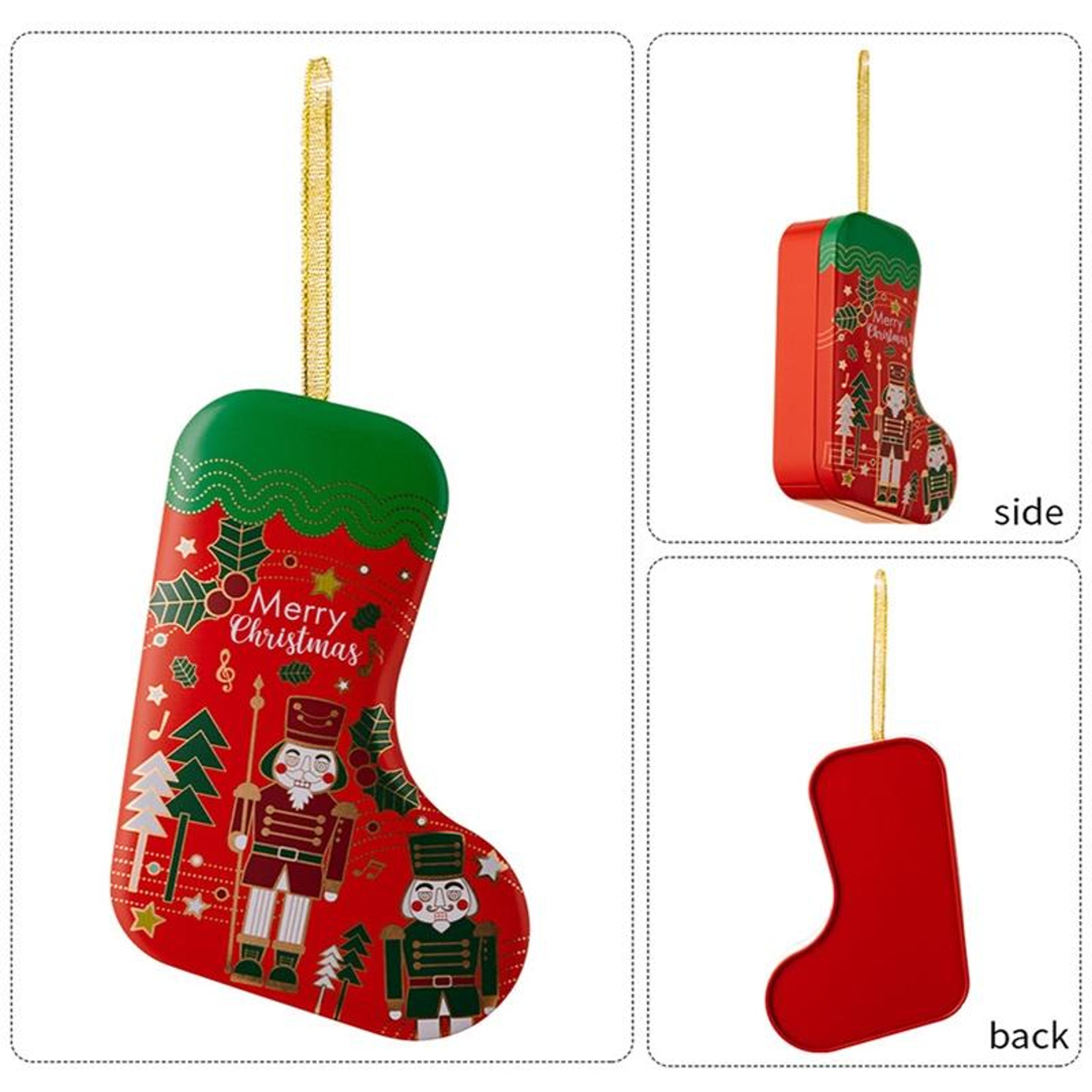 Christmas Stocking Tin Gift Box And Hanging Christmas Tree Ornament 6
