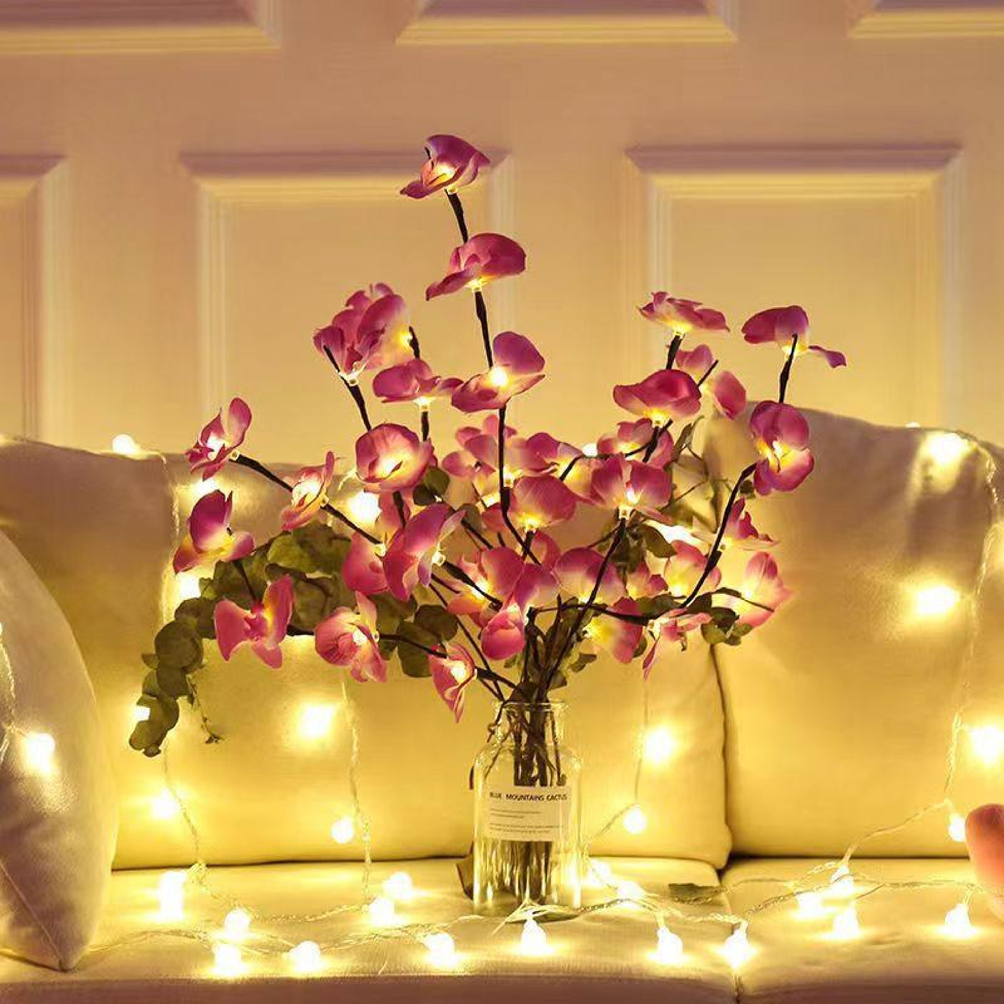 LED Orchid Branch Light Battery Operated Lighted Branches For Vase Home Decor 4