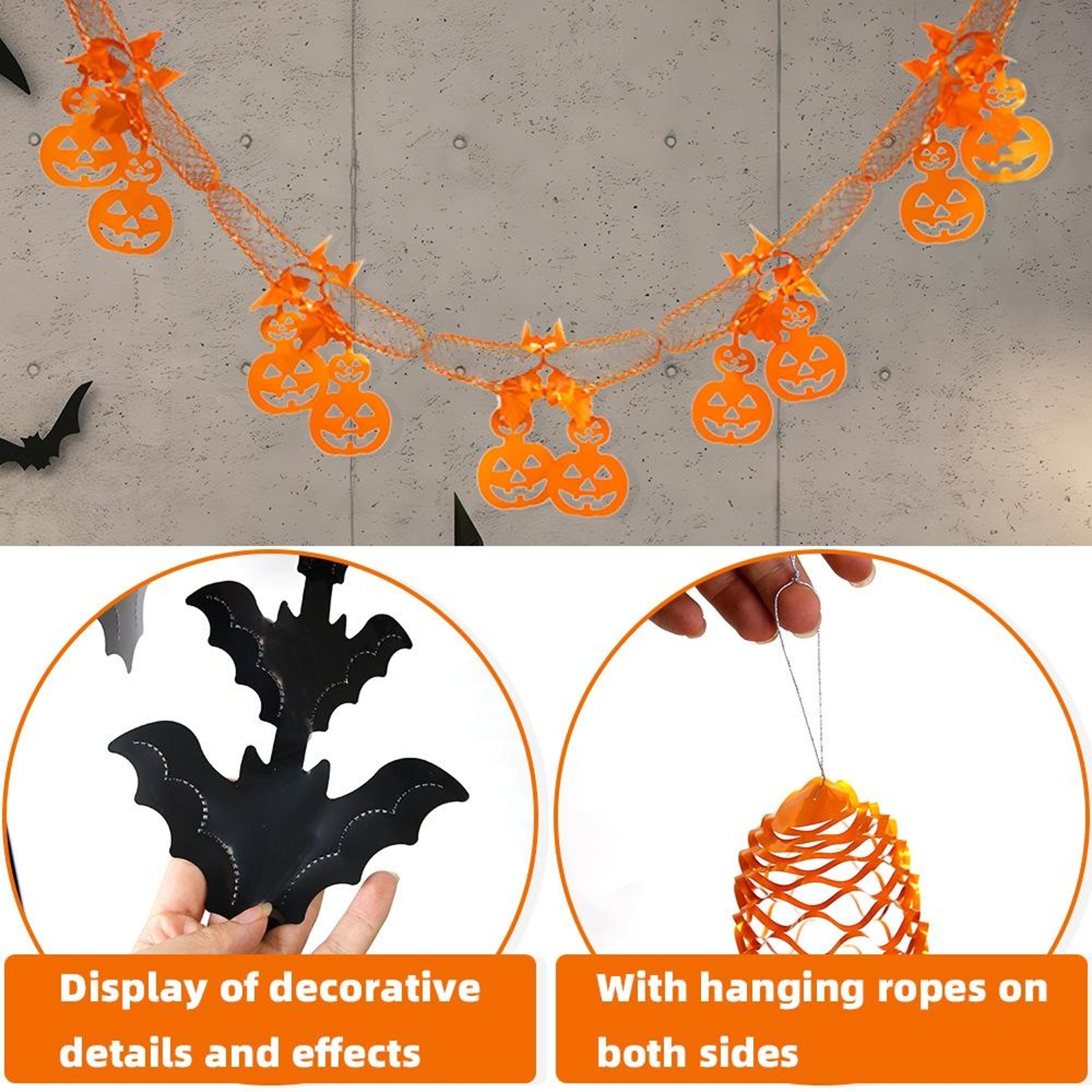 3m Halloween Spider Garland Honeycomb Hanging Decoration For Parties And Home Decor 4