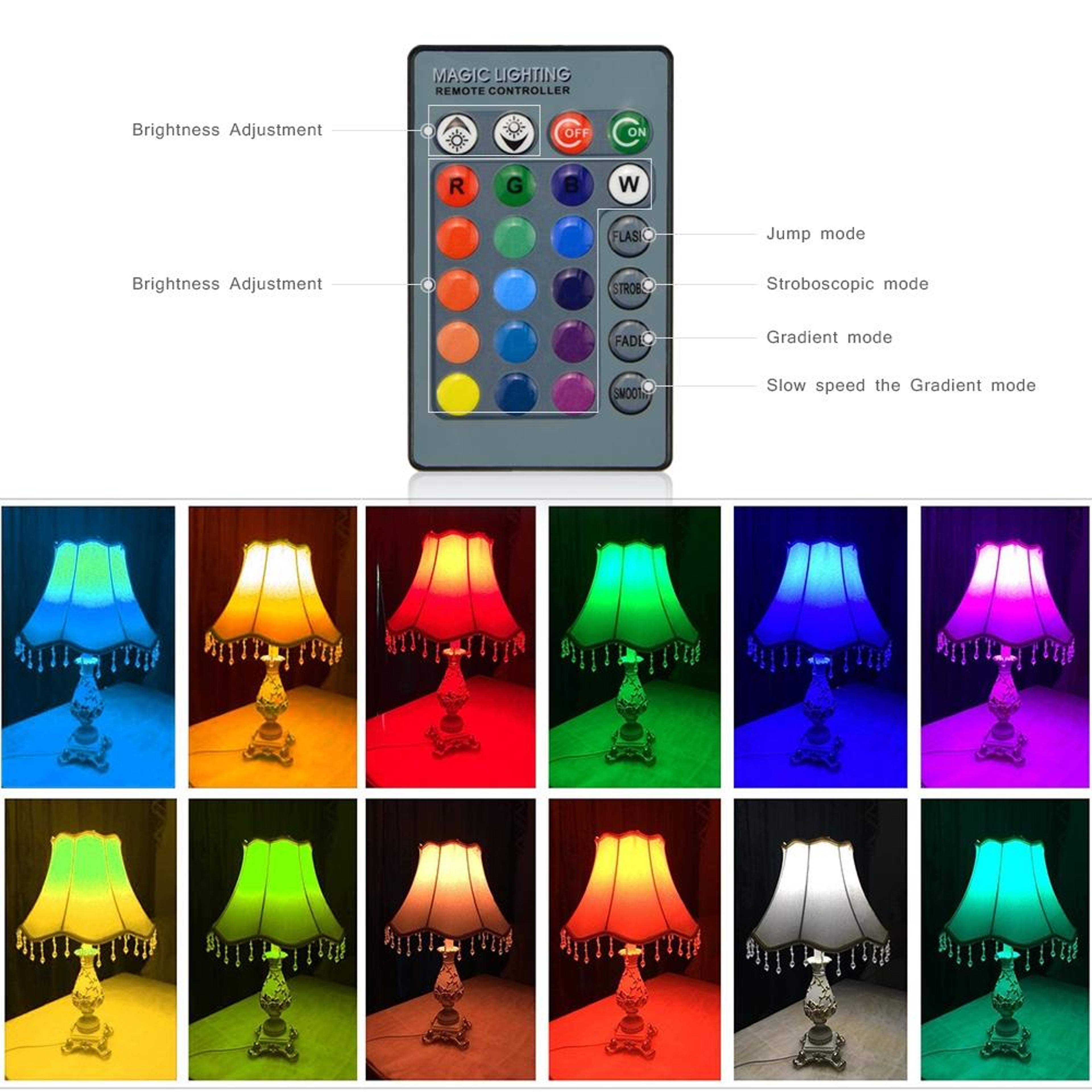16Color RGB LED Bulb With Remote Control Dimmable E27 Mood And Party Light 3