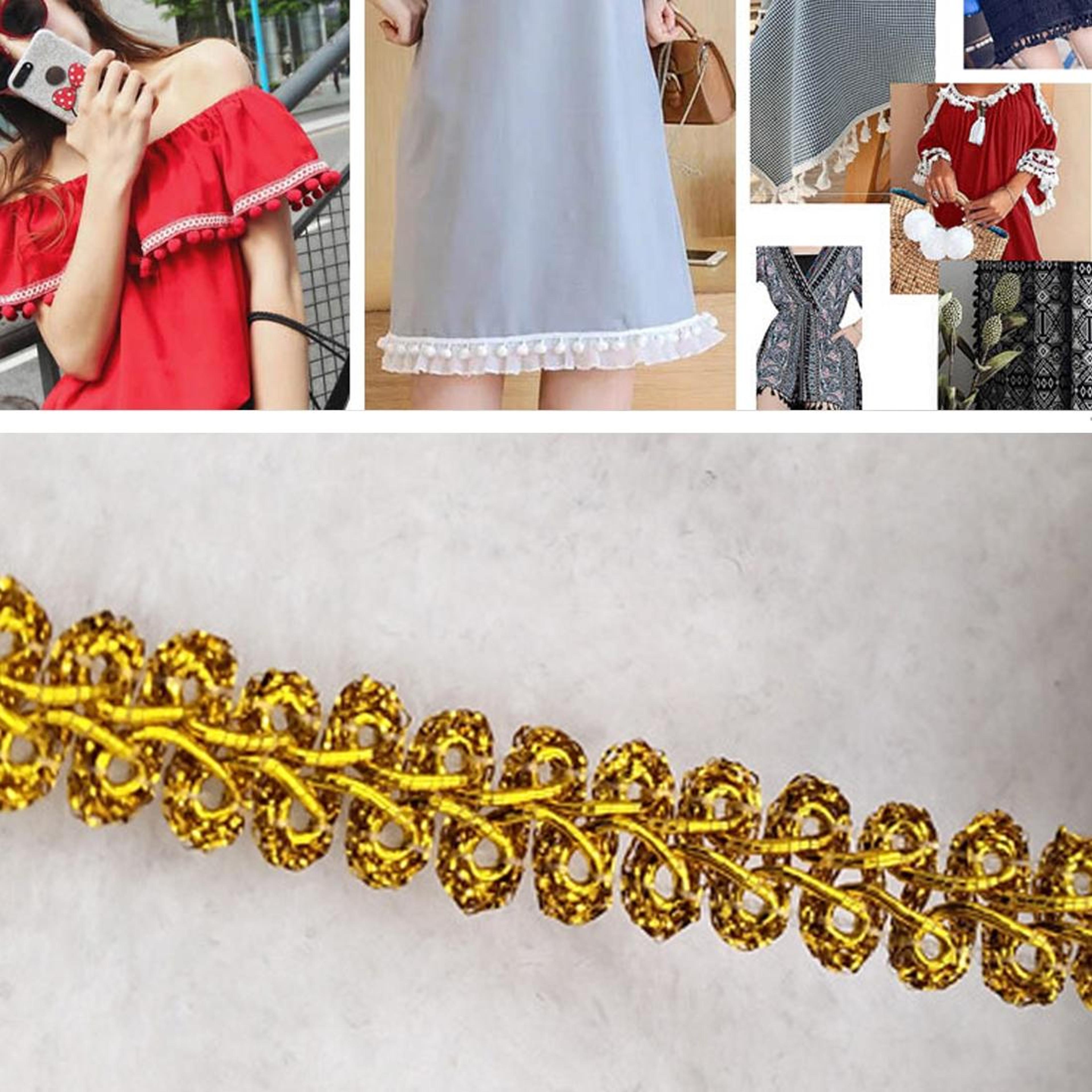 Gold Centipede Lace Trim Woven Decorative Ribbon For Sewing And DIY Crafts 3