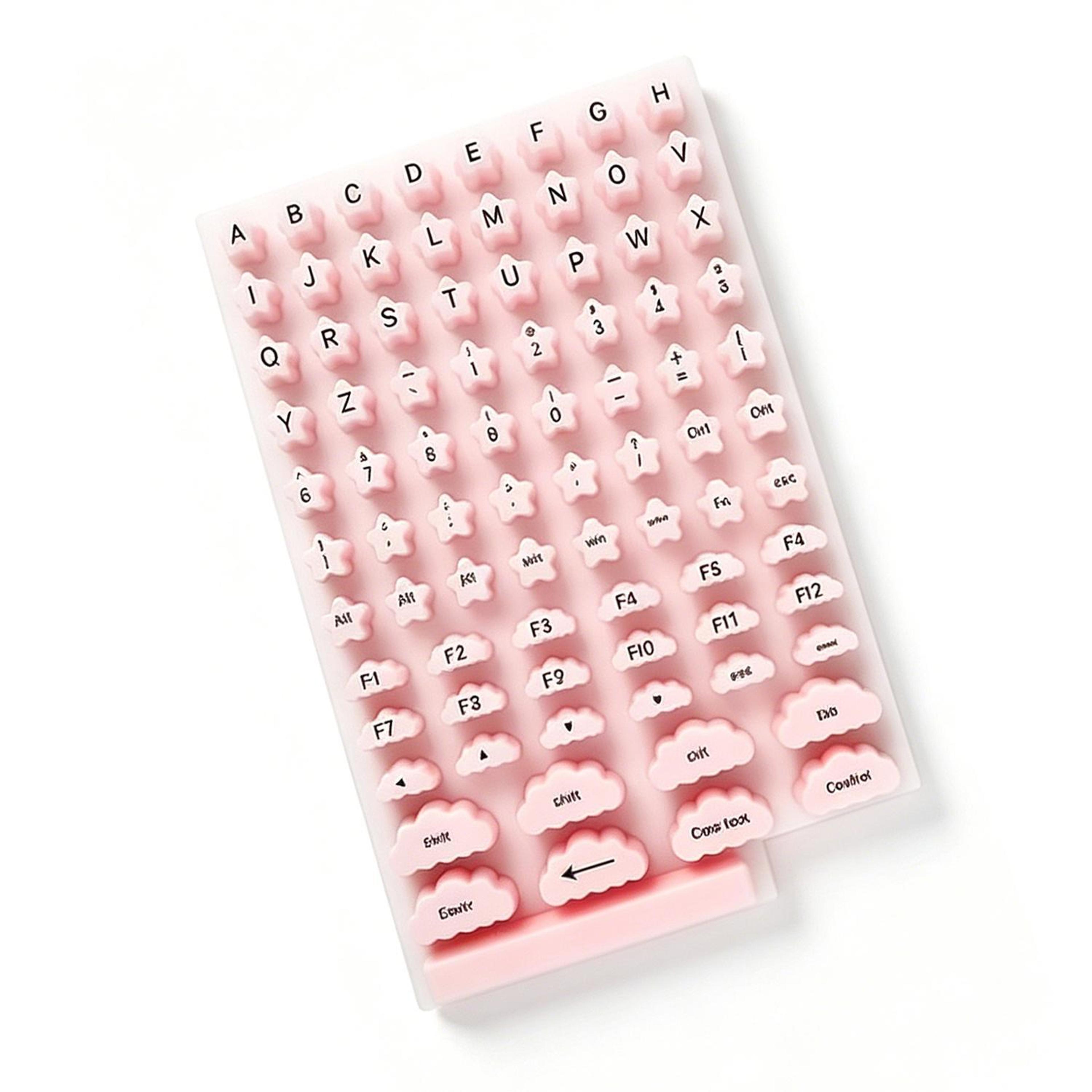 Long Nail Friendly Raised Silicone Keyboard Keycaps For Comfortable Quiet Typing 10
