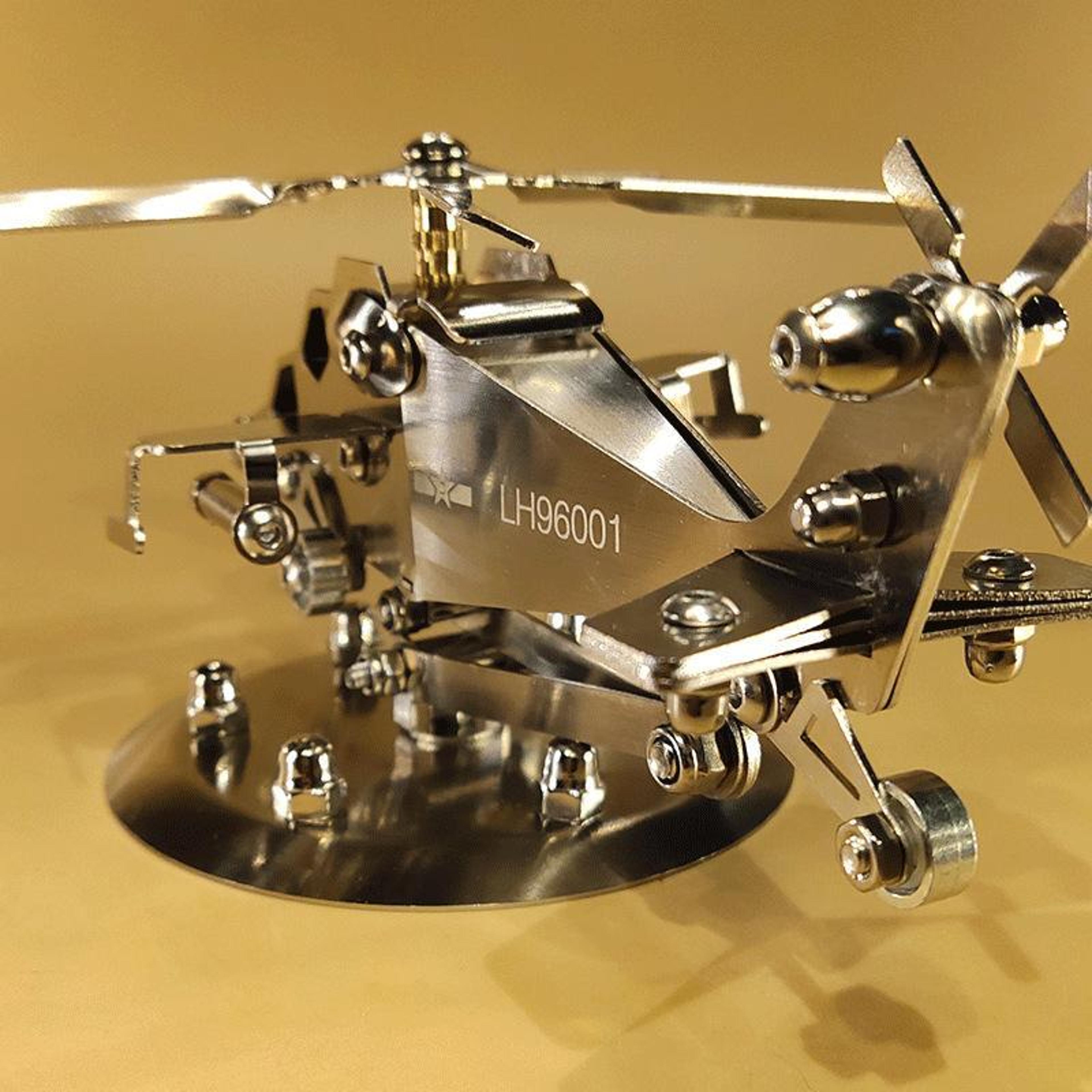 Stainless Steel Helicopter Model With Rotating Propeller For Office Desk Decor 4