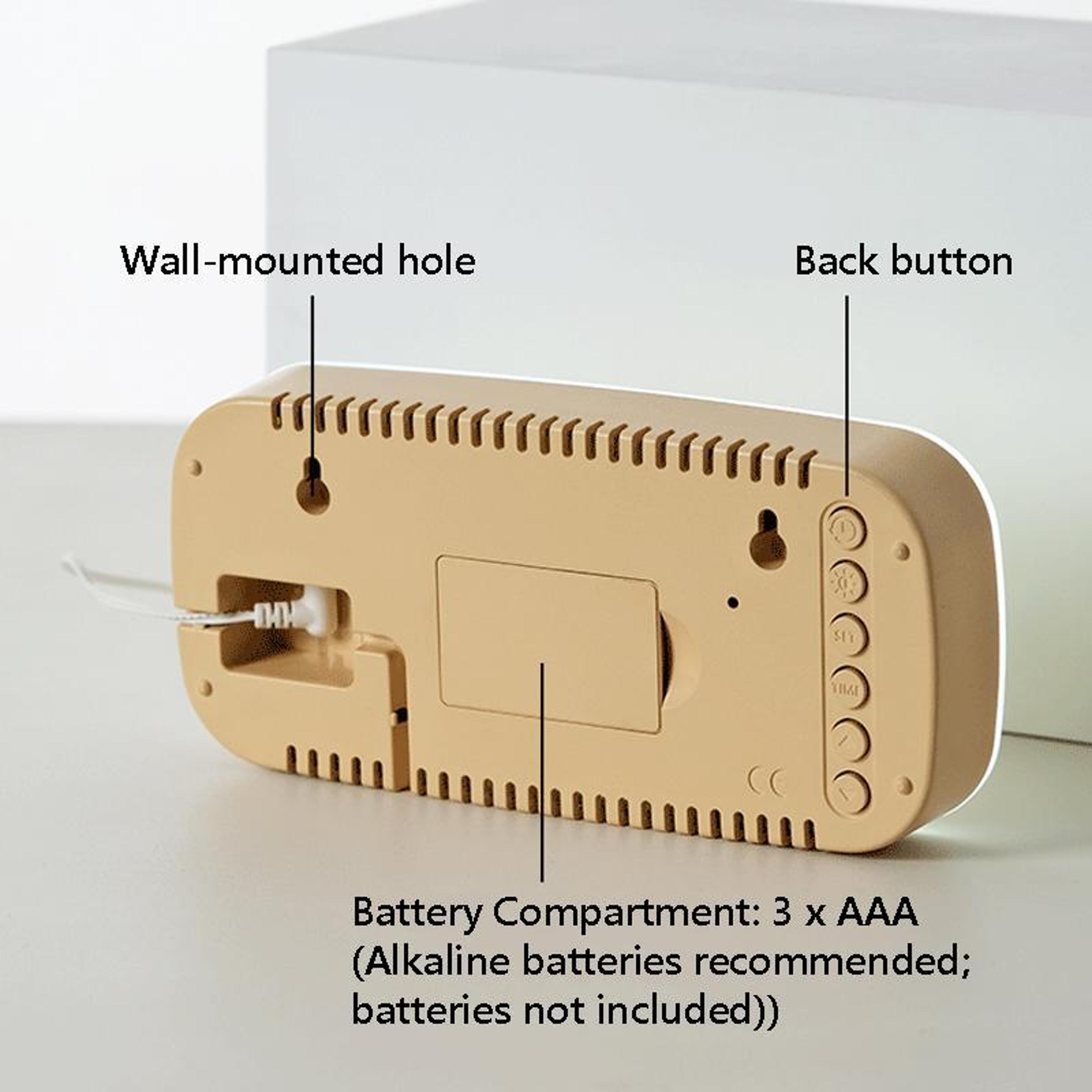 Modern Digital Wall Clock With Large LED Display Date Week Temperature And Adjustable Brightness 6