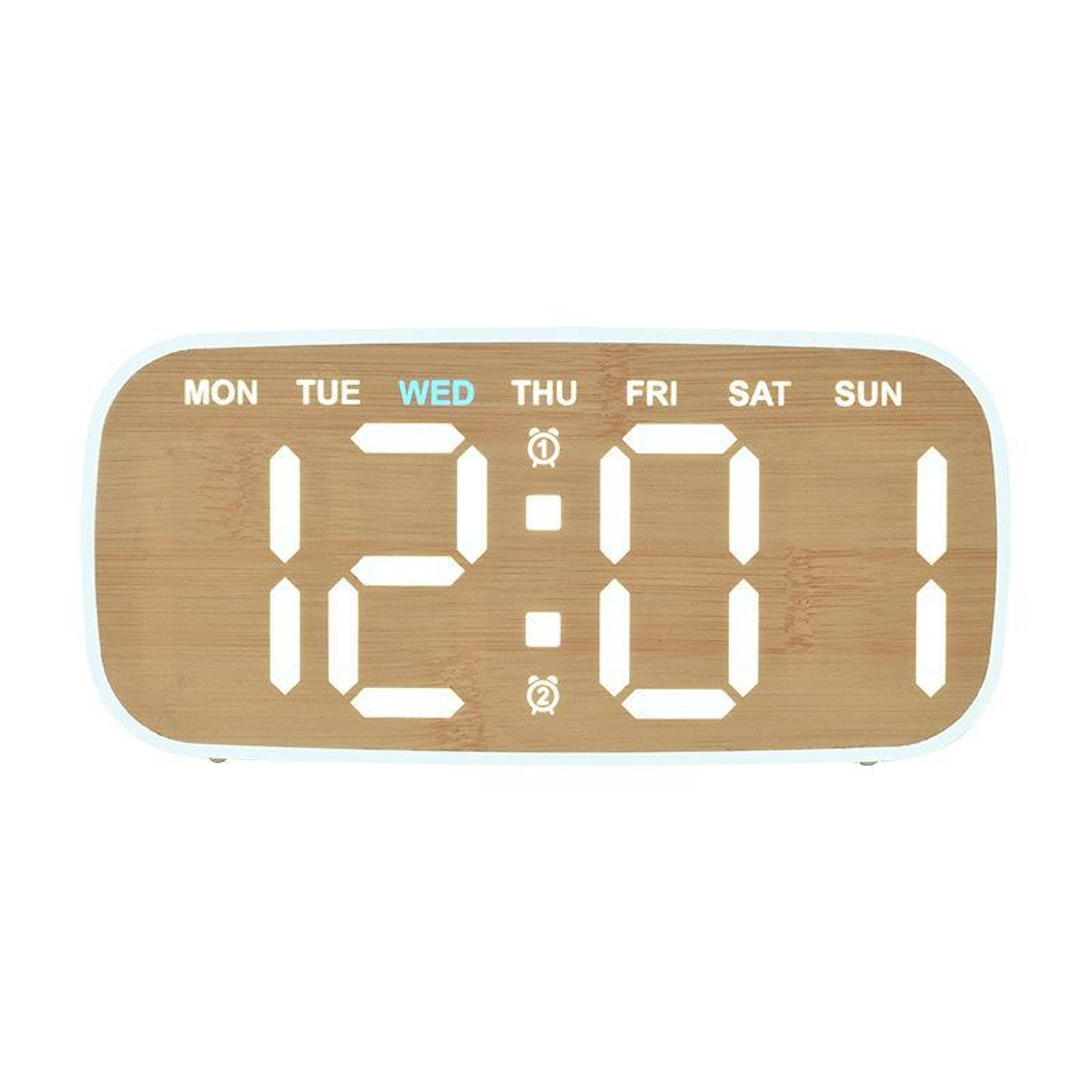 Modern Digital Wall Clock With Large LED Display Date Week Temperature And Adjustable Brightness 12