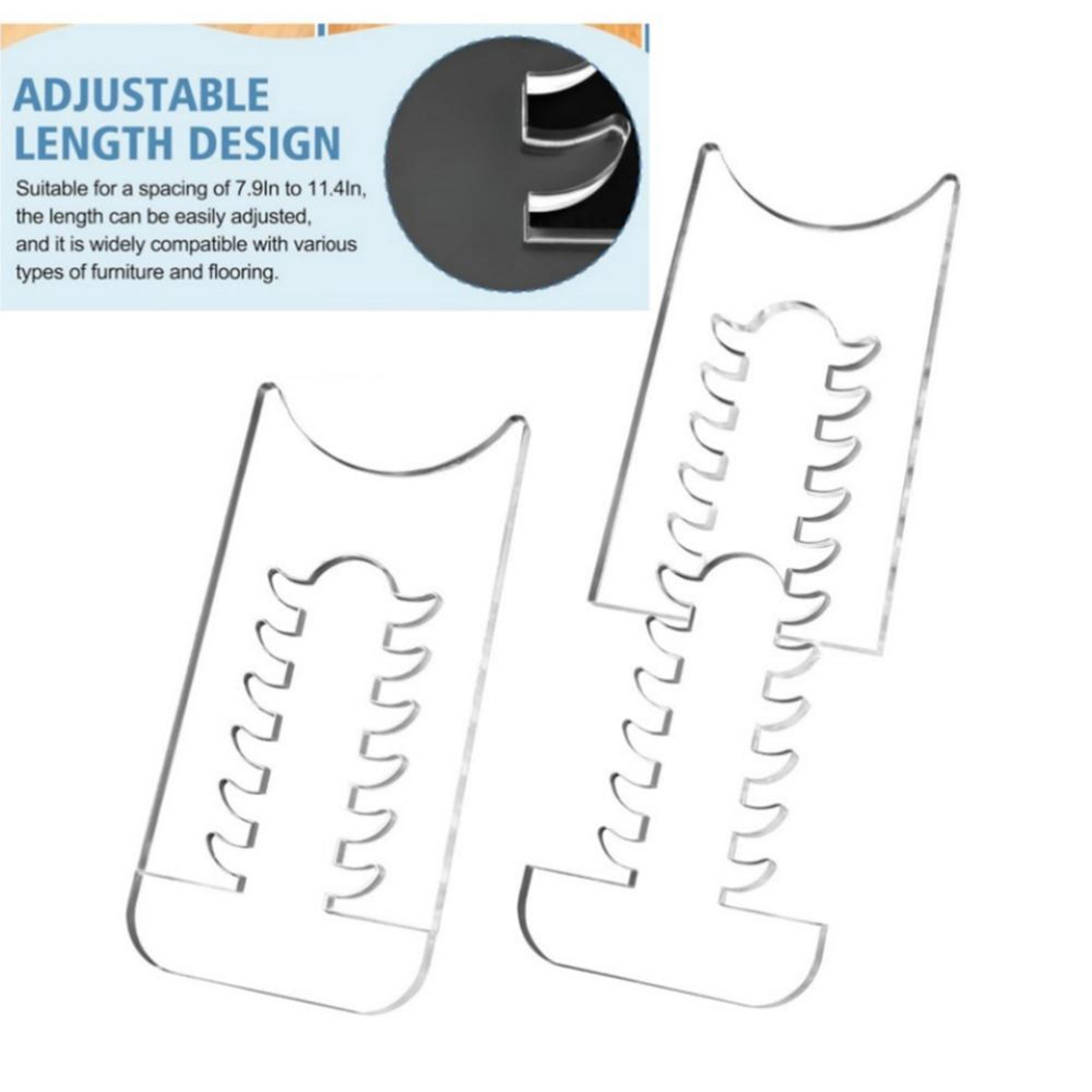 Adjustable Clear Acrylic Furniture Wall Spacer And Couch Stopper For Sofas And Beds 2