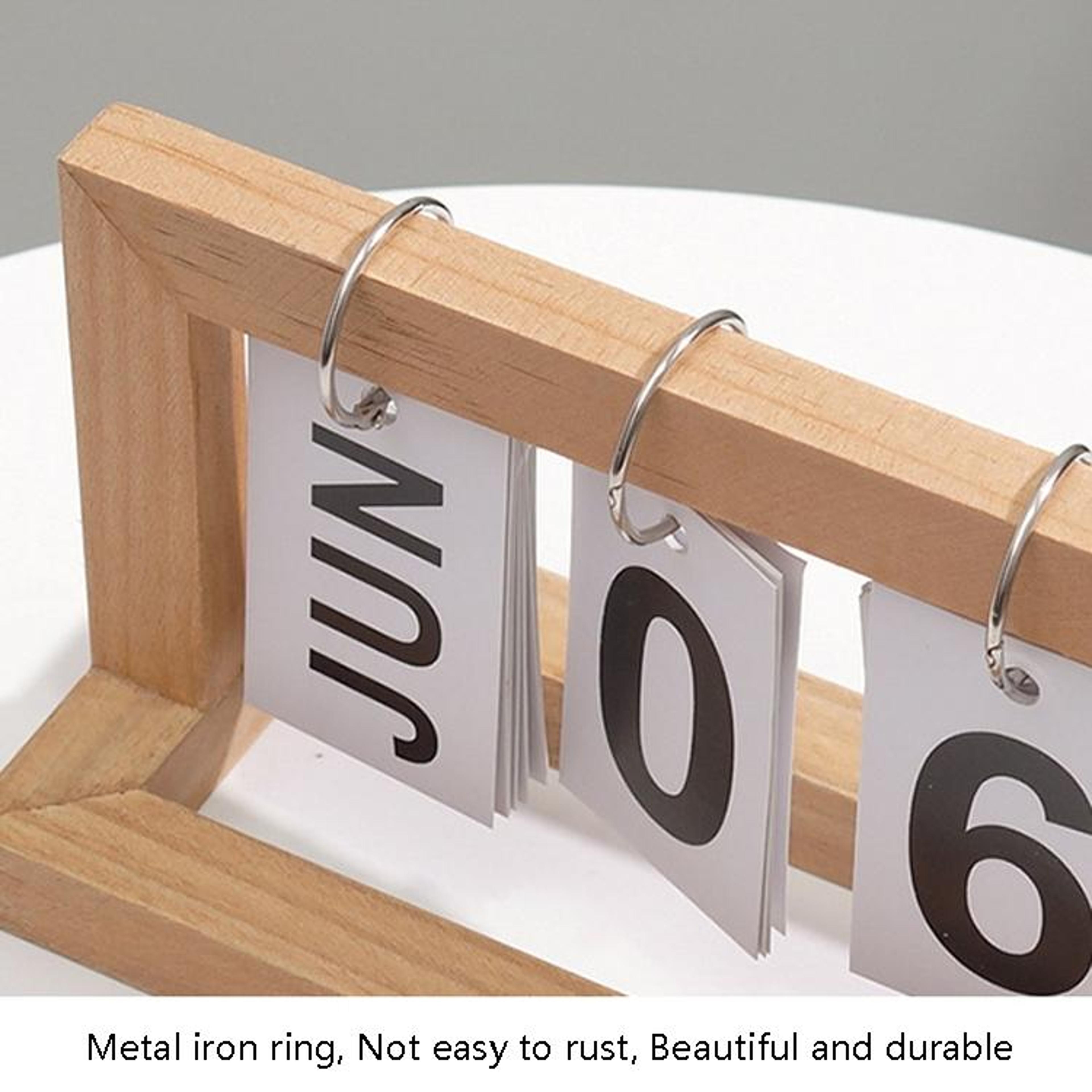 Timeless Wooden Flip Desk Calendar Perpetual Calendar  Minimalist Desk Decor 3